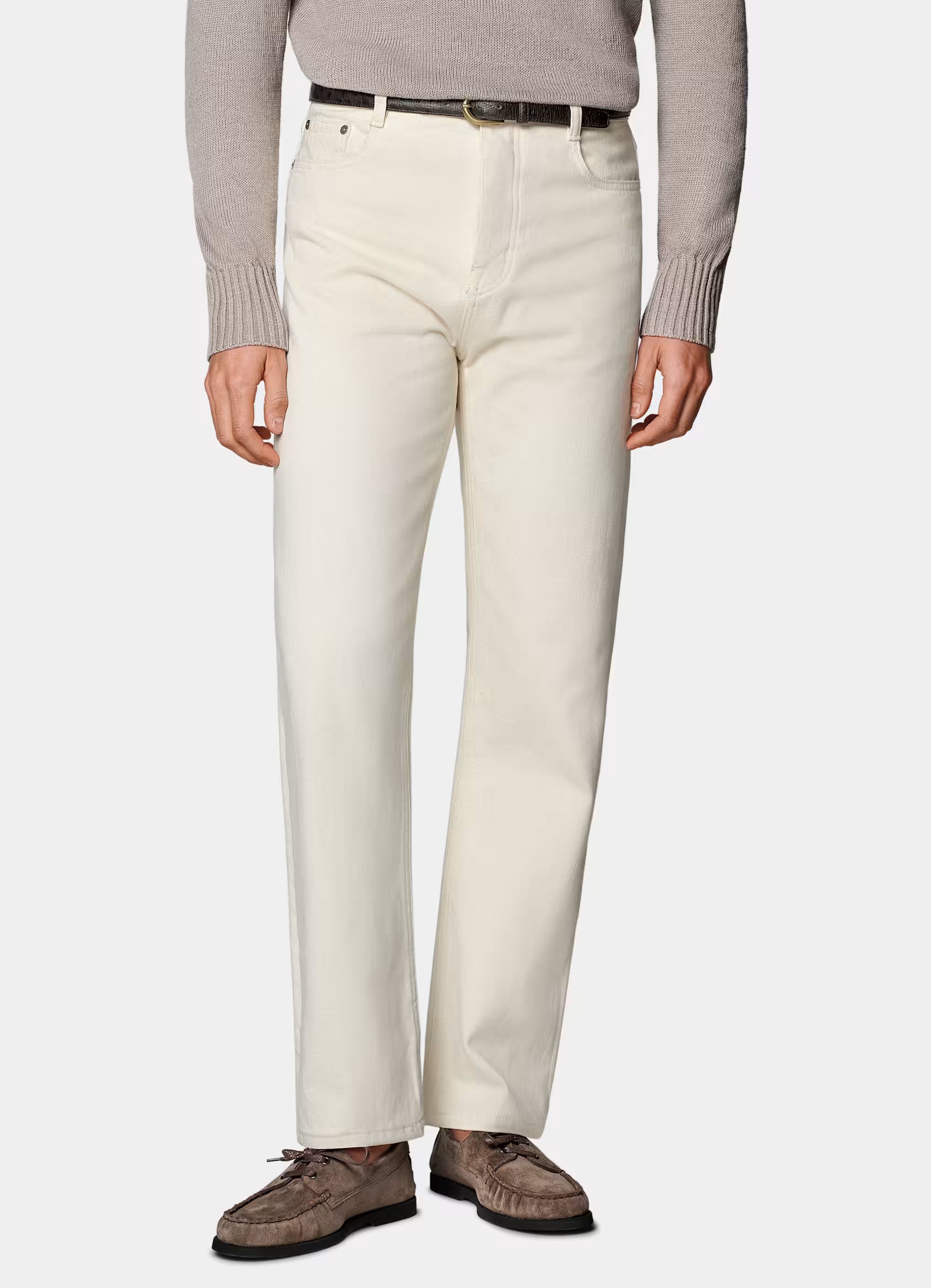 Off-White Straight Leg Tapered Jeans