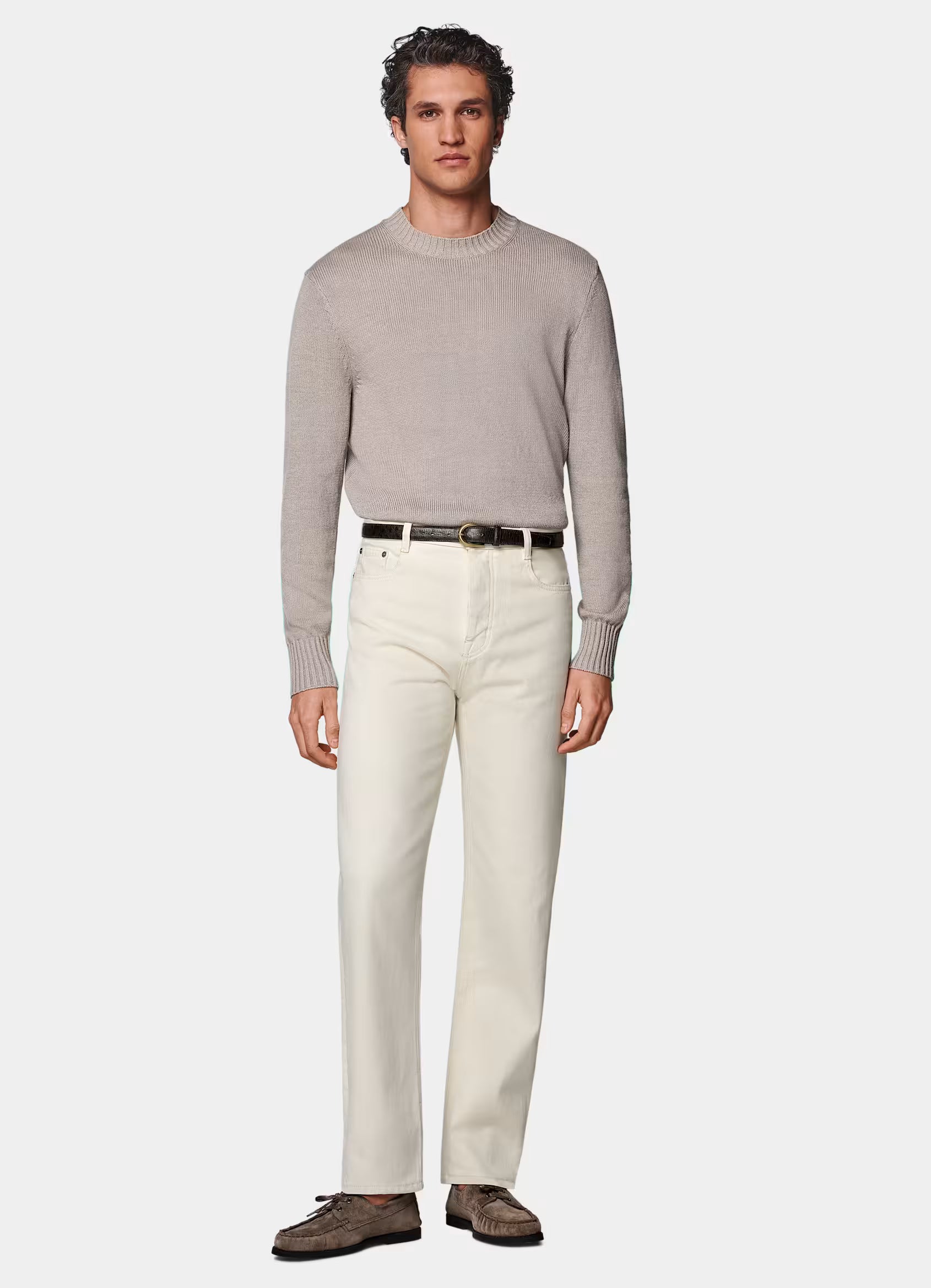 Off-White Straight Leg Tapered Jeans