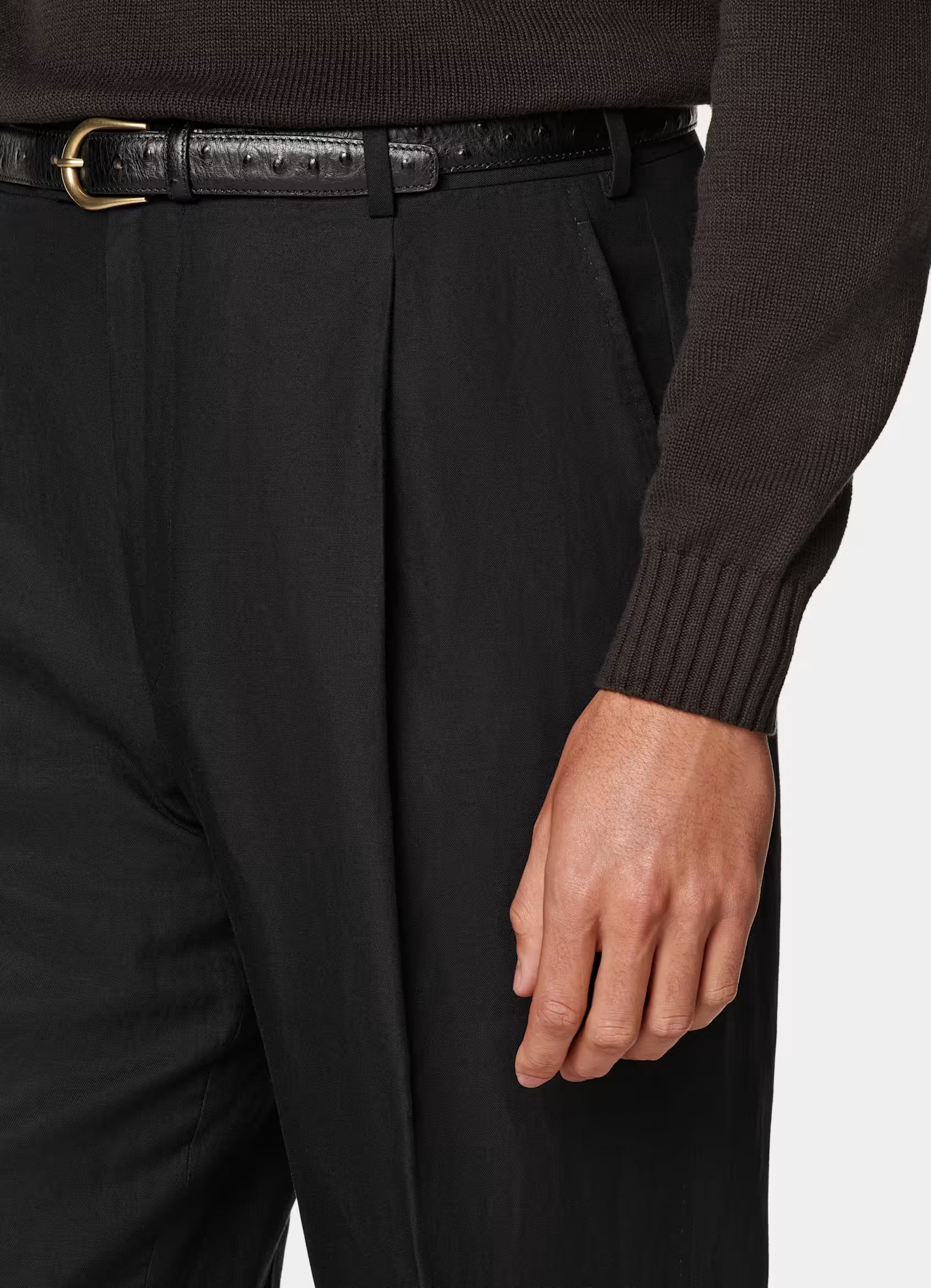 Black Wide Leg Straight Trousers