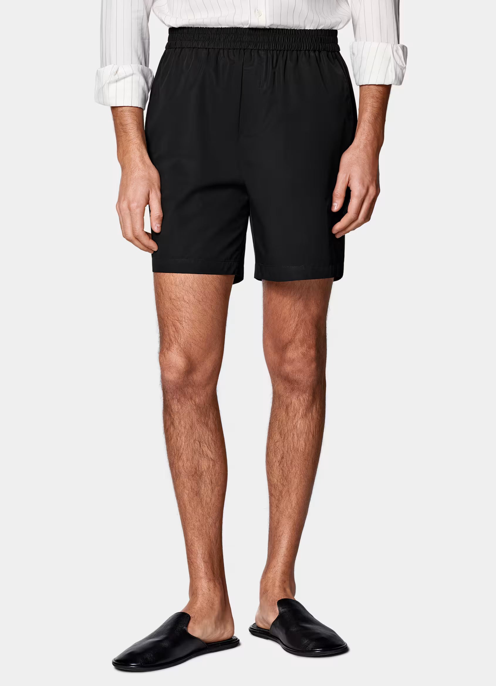 Black Straight Leg Shorts
