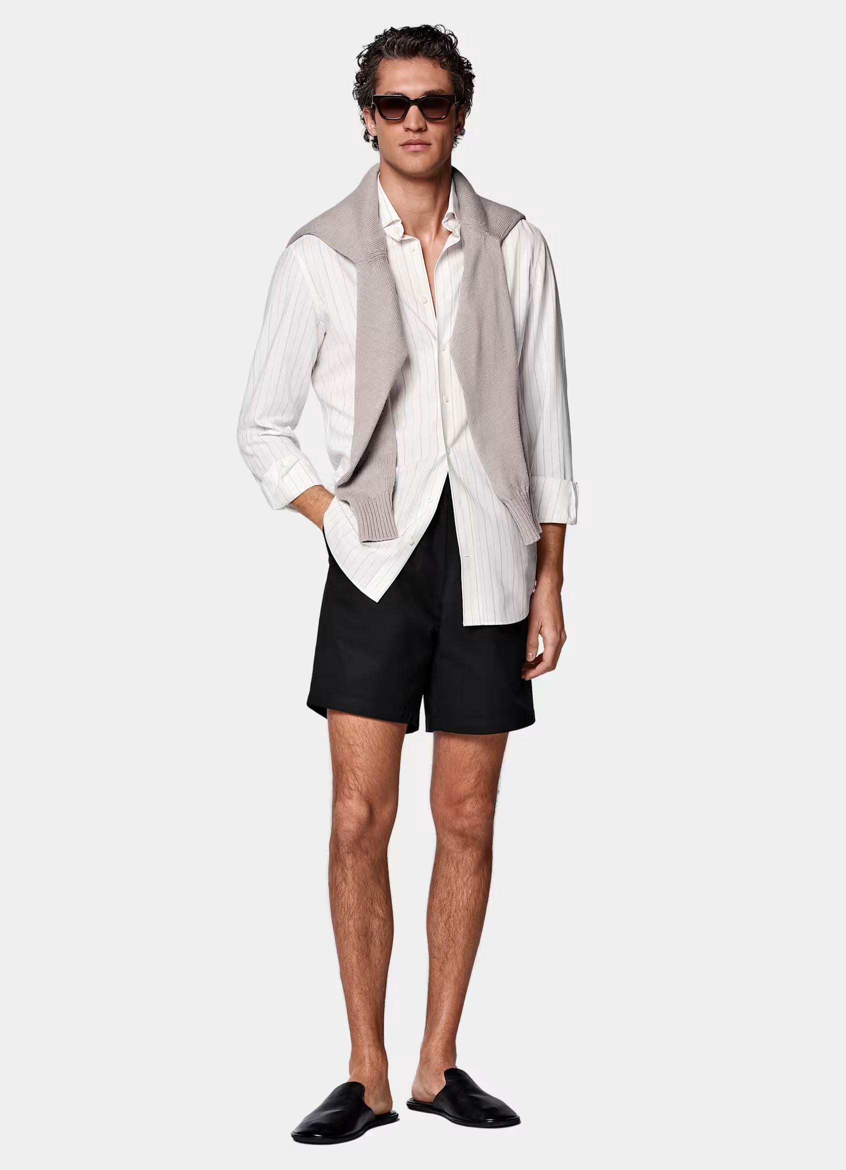 Black Straight Leg Shorts
