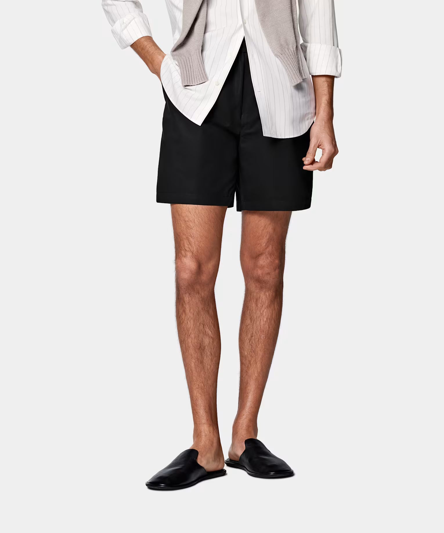 Black Straight Leg Shorts