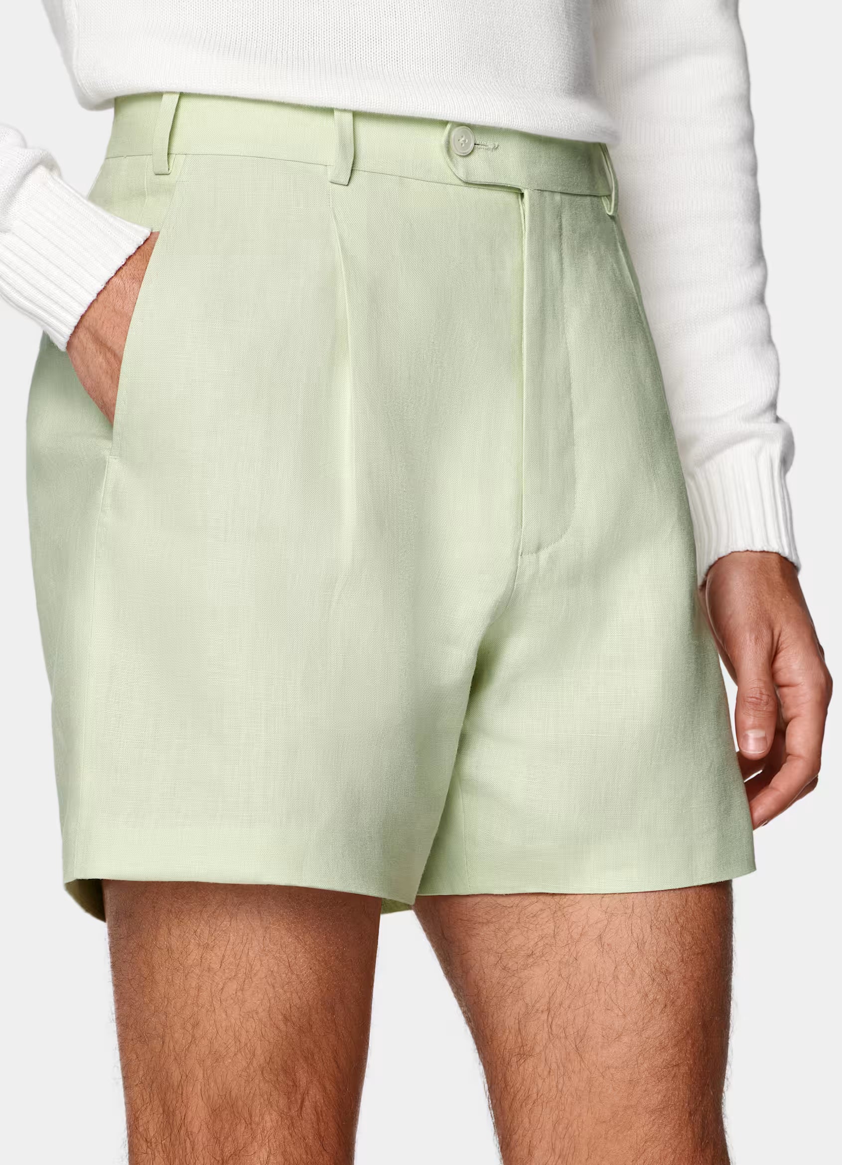 Light Green Straight Leg Shorts