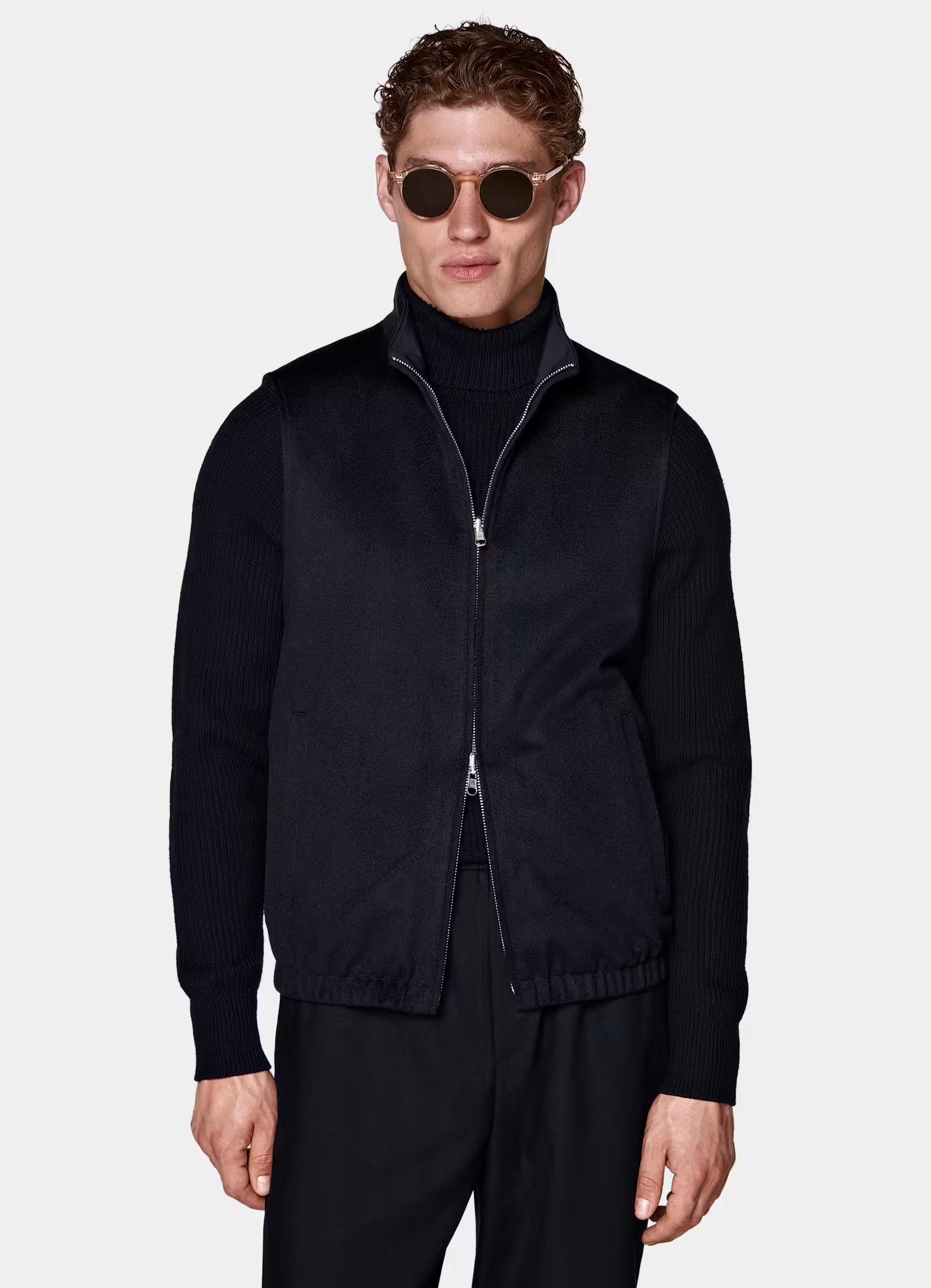 Navy Reversible Zip Vest