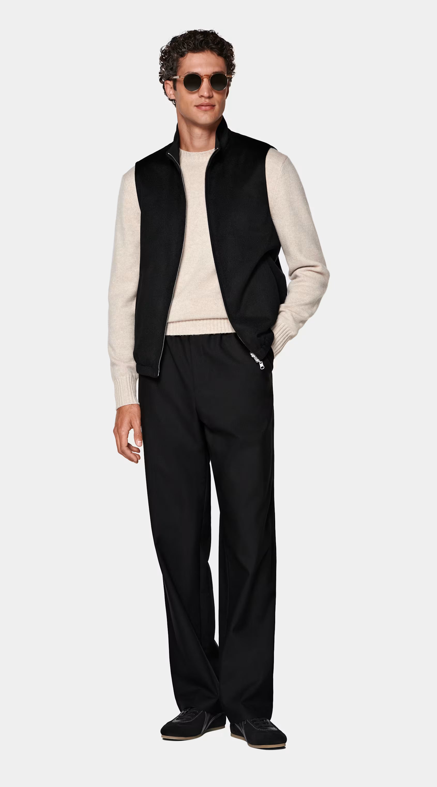 Black Reversible Zip Vest