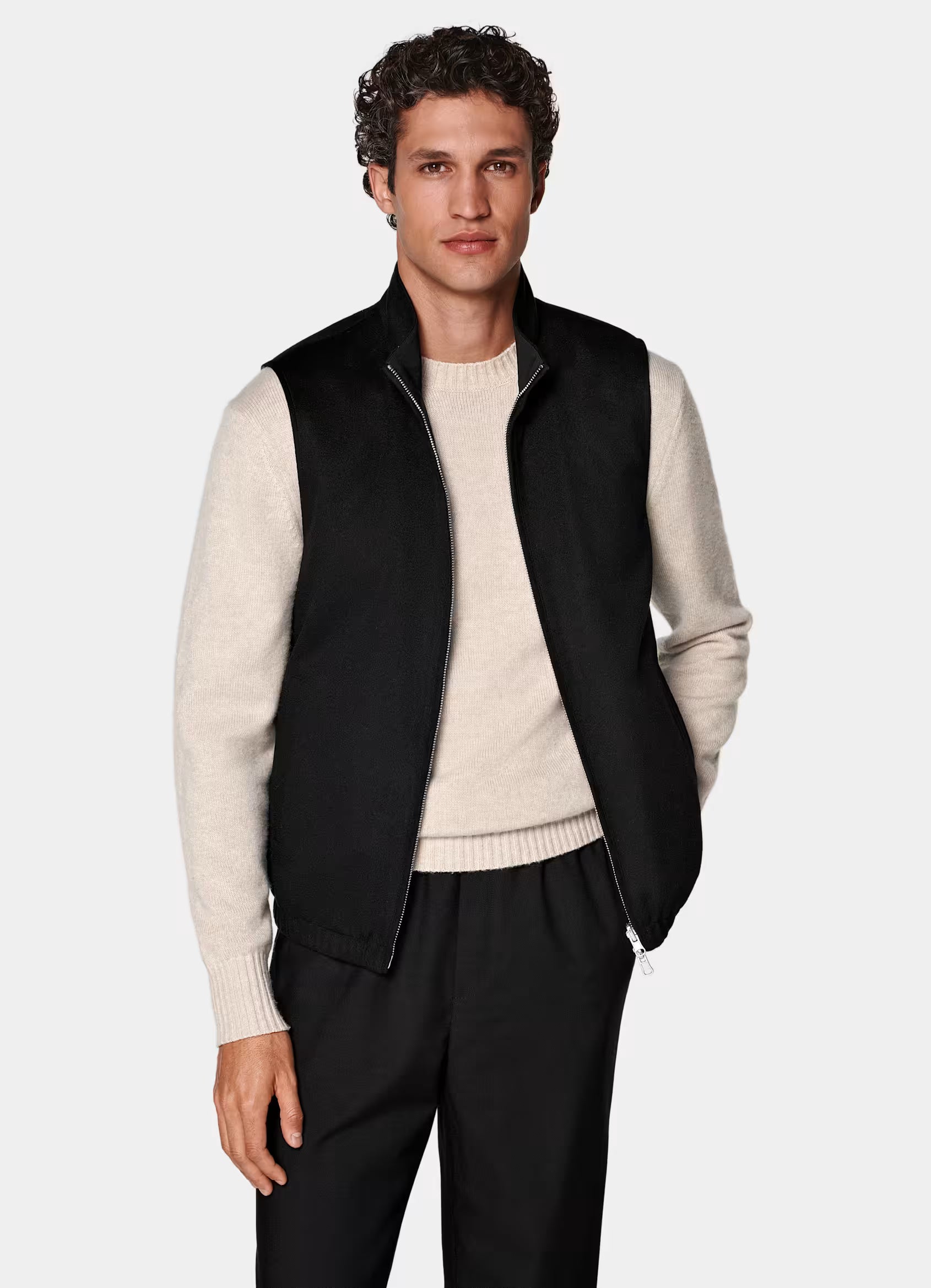 Black Reversible Zip Vest