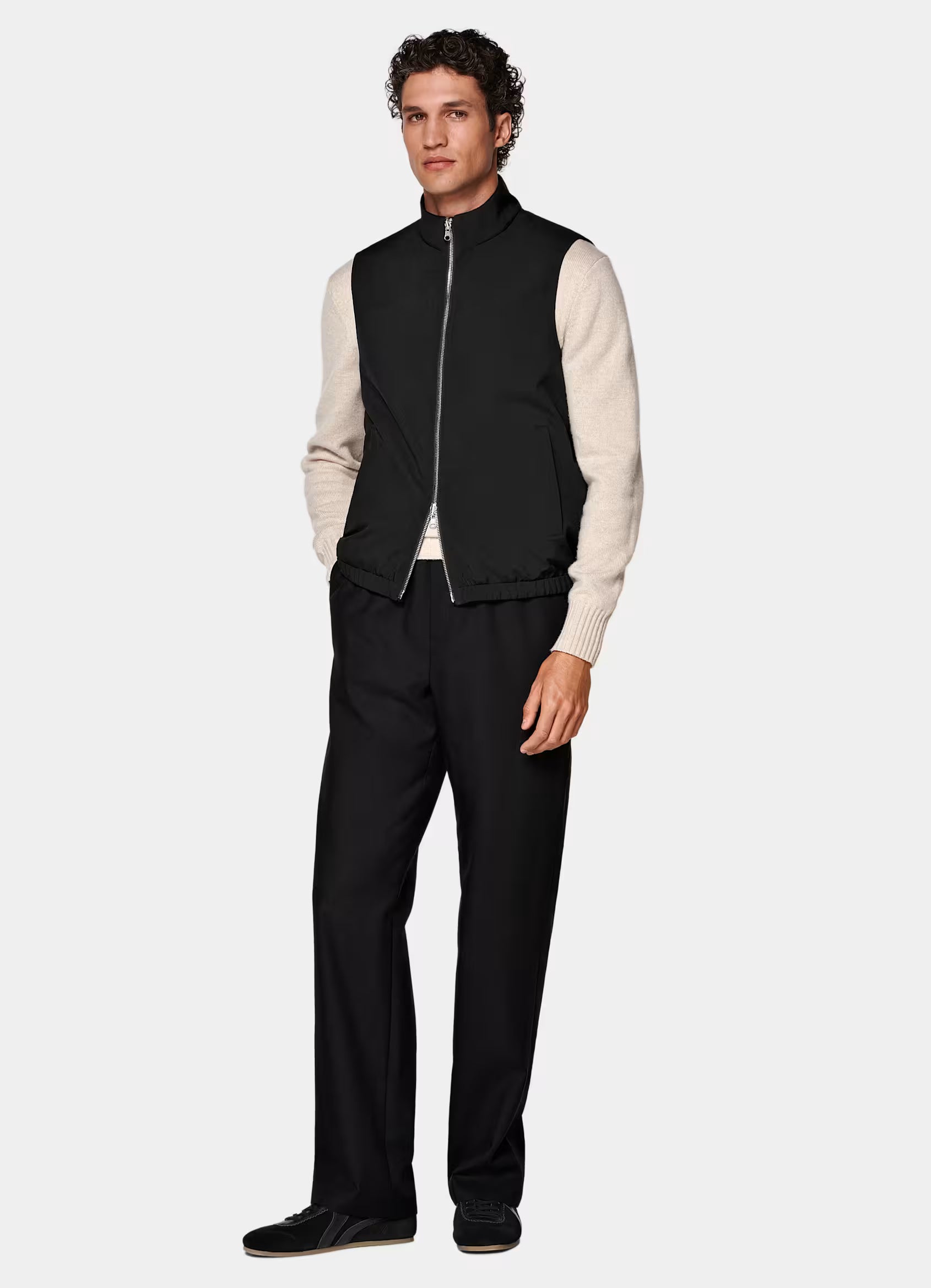 Black Reversible Zip Vest