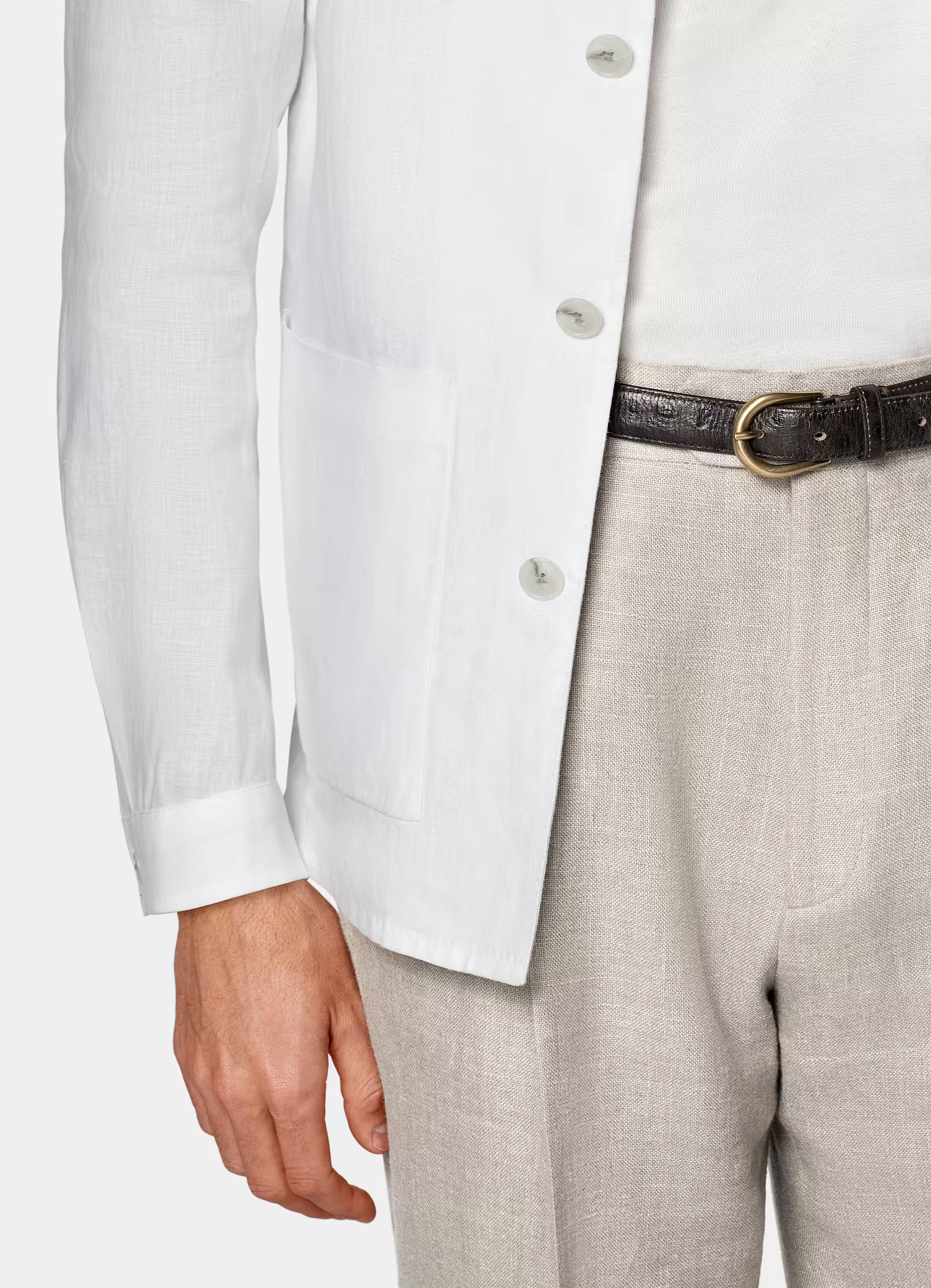 White Relaxed Fit Shirt-Jacket