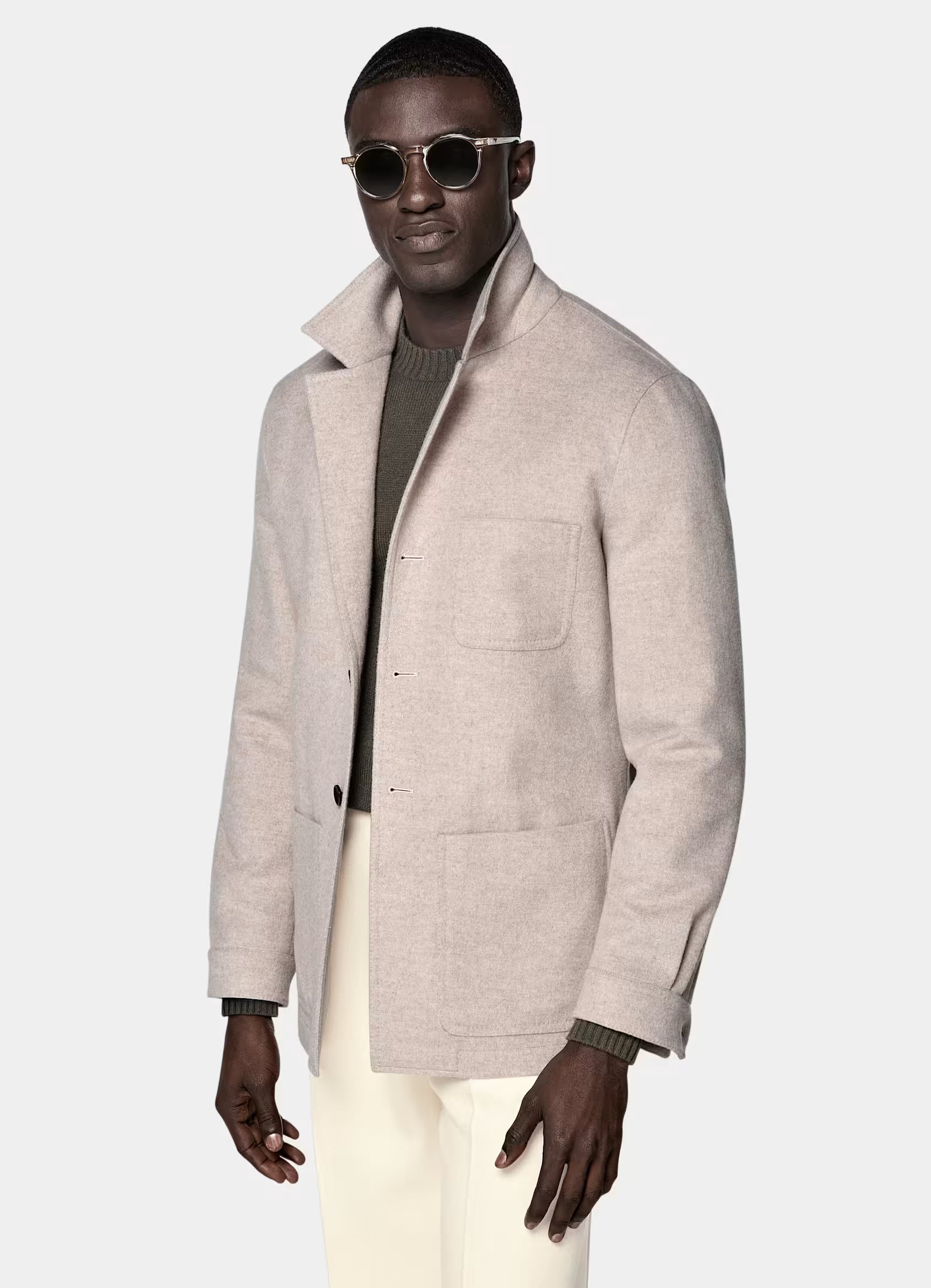 Sand Relaxed Fit Shirt-Jacket