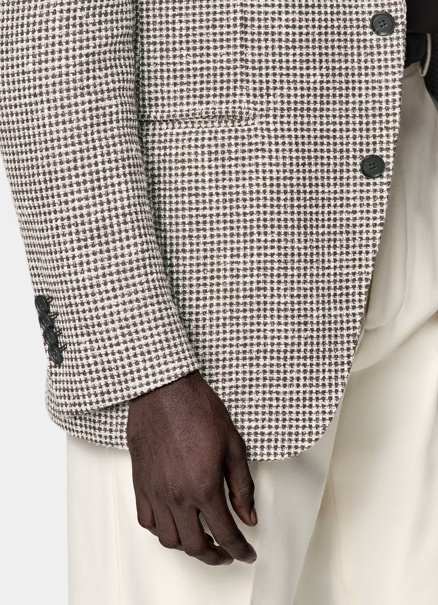 Mid Brown Checked Relaxed Fit Roma Blazer
