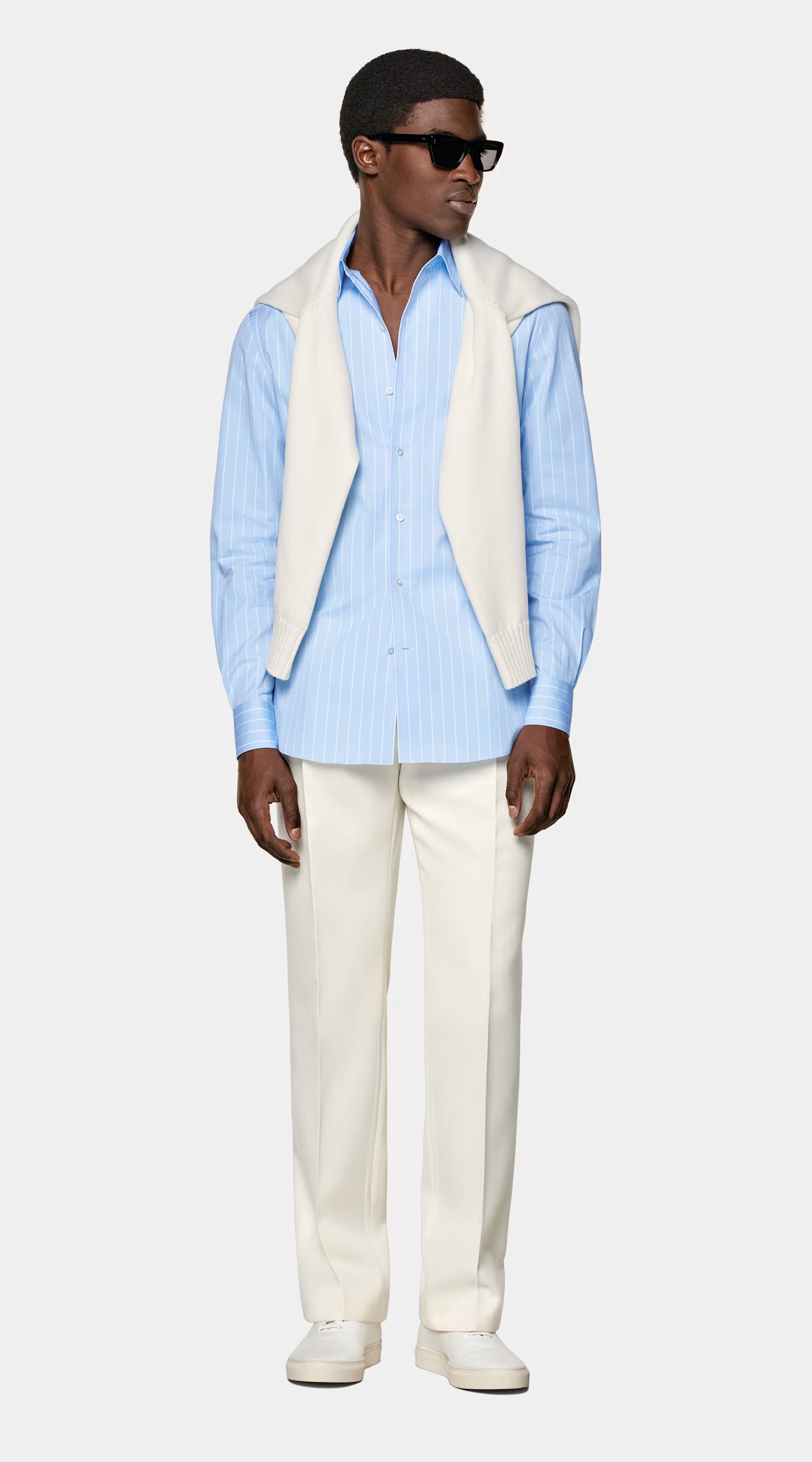 Light Blue Striped Cotton Shirt