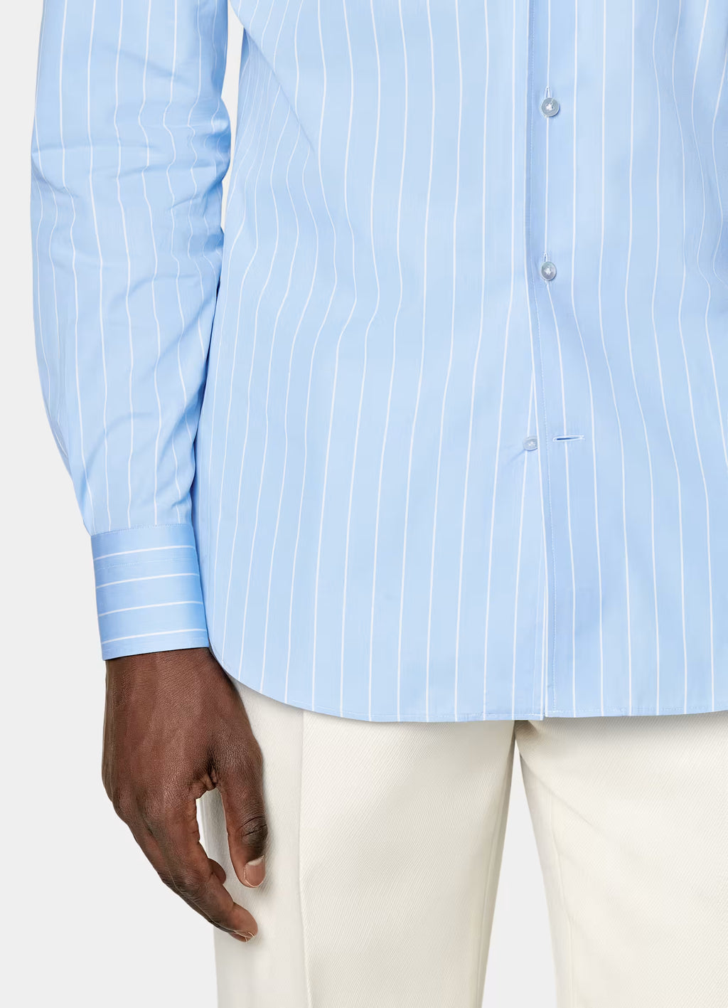Light Blue Striped Cotton Shirt