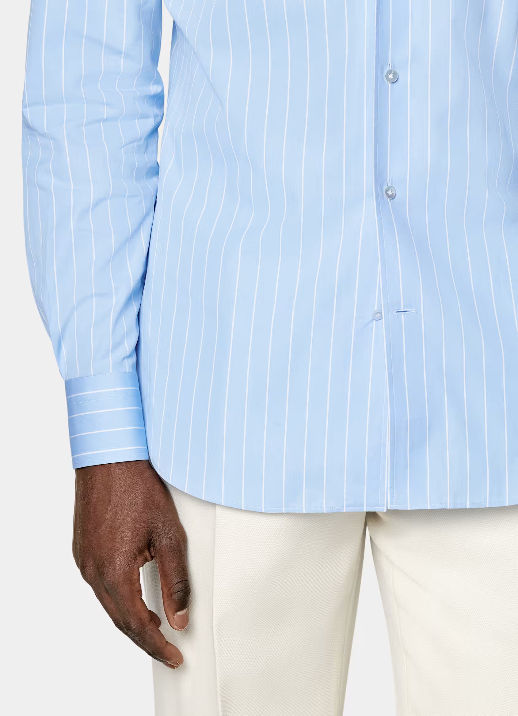 Light Blue Striped Cotton Shirt