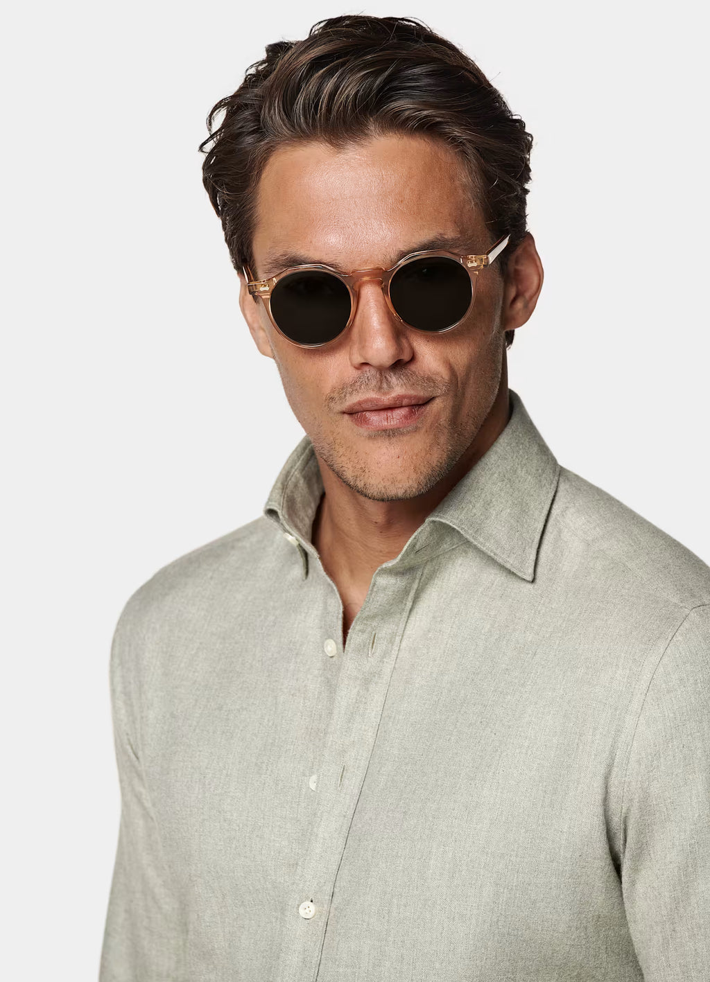Light Green Cotton Flannel Shirt