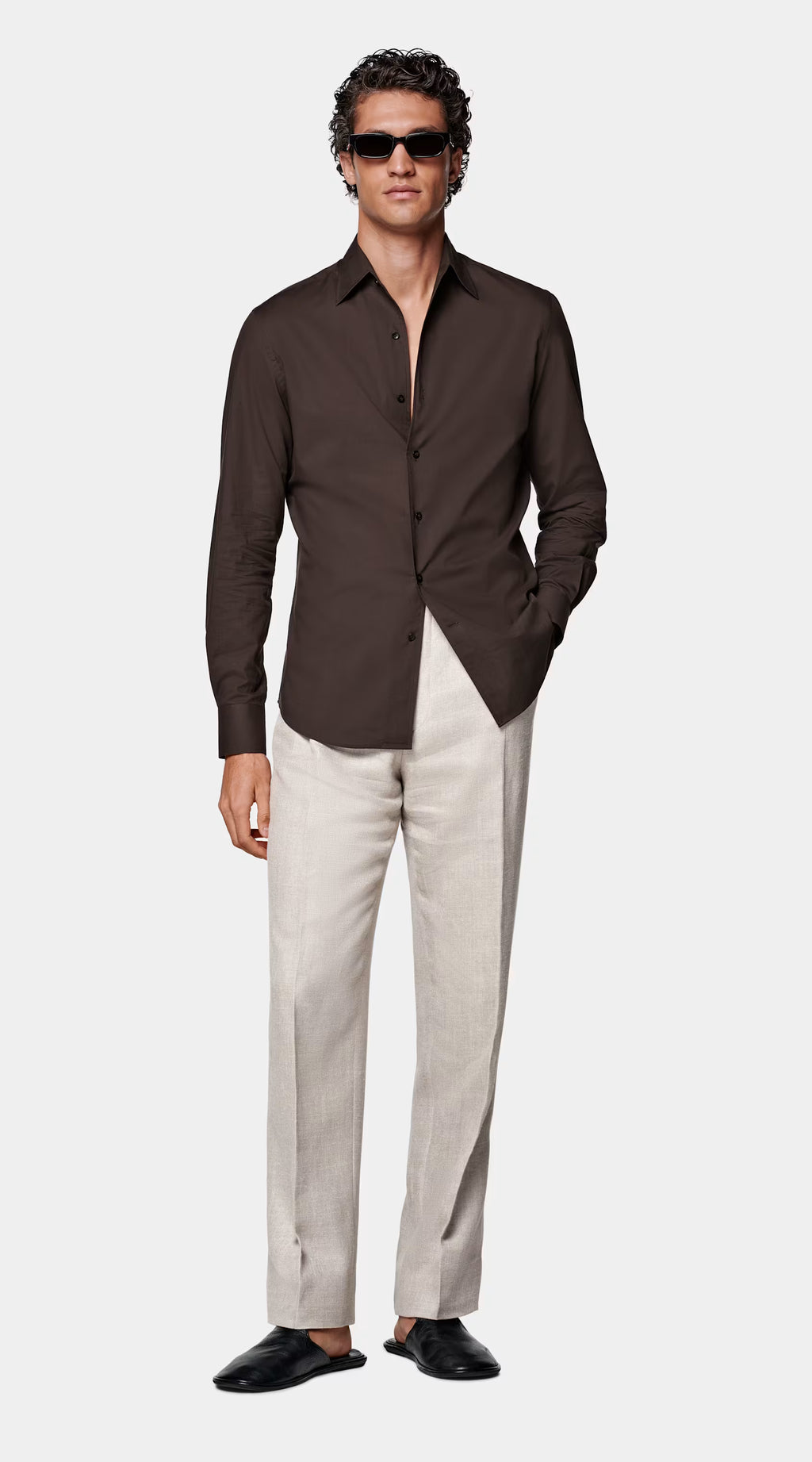 Brown Cotton Shirt