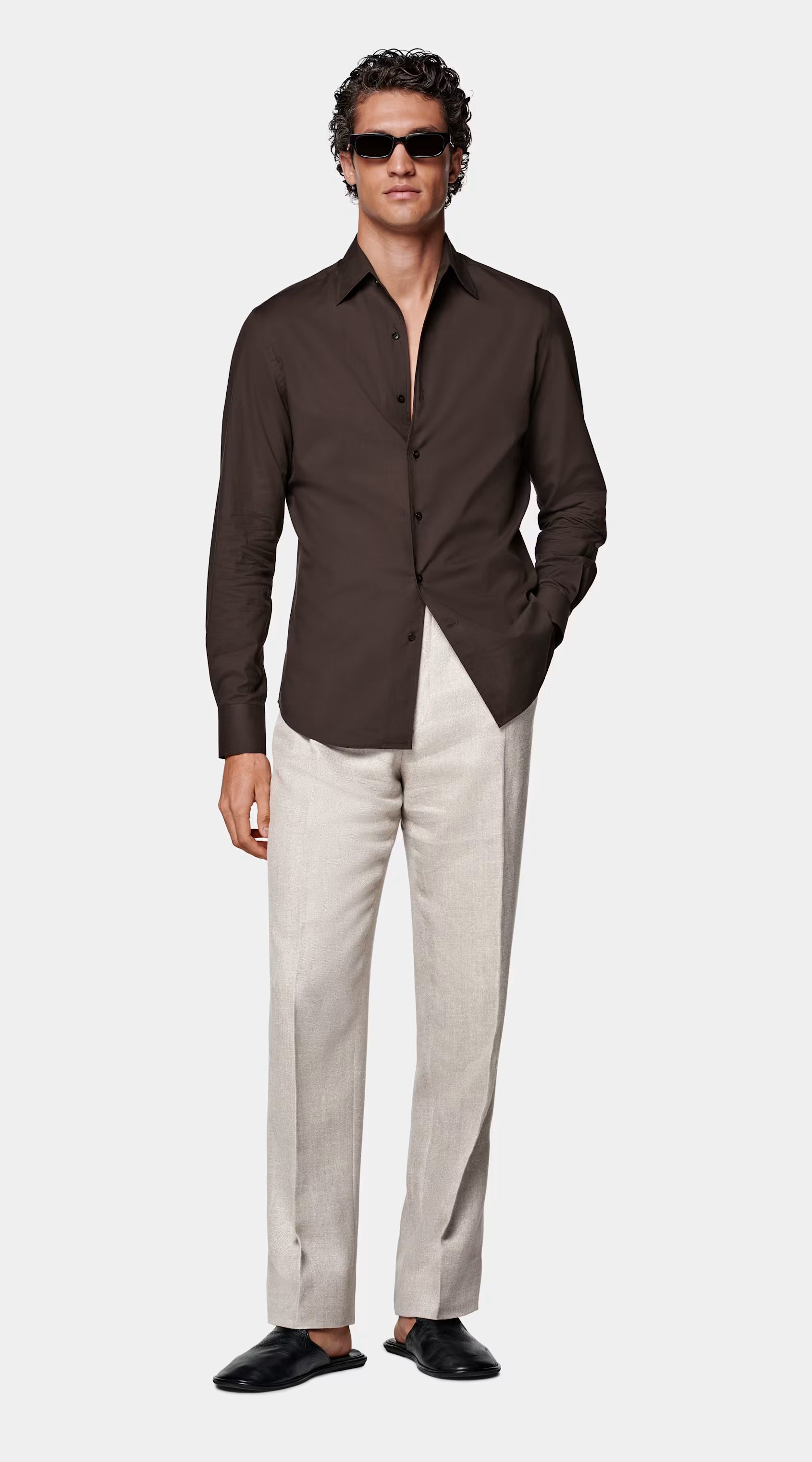 Brown Cotton Shirt