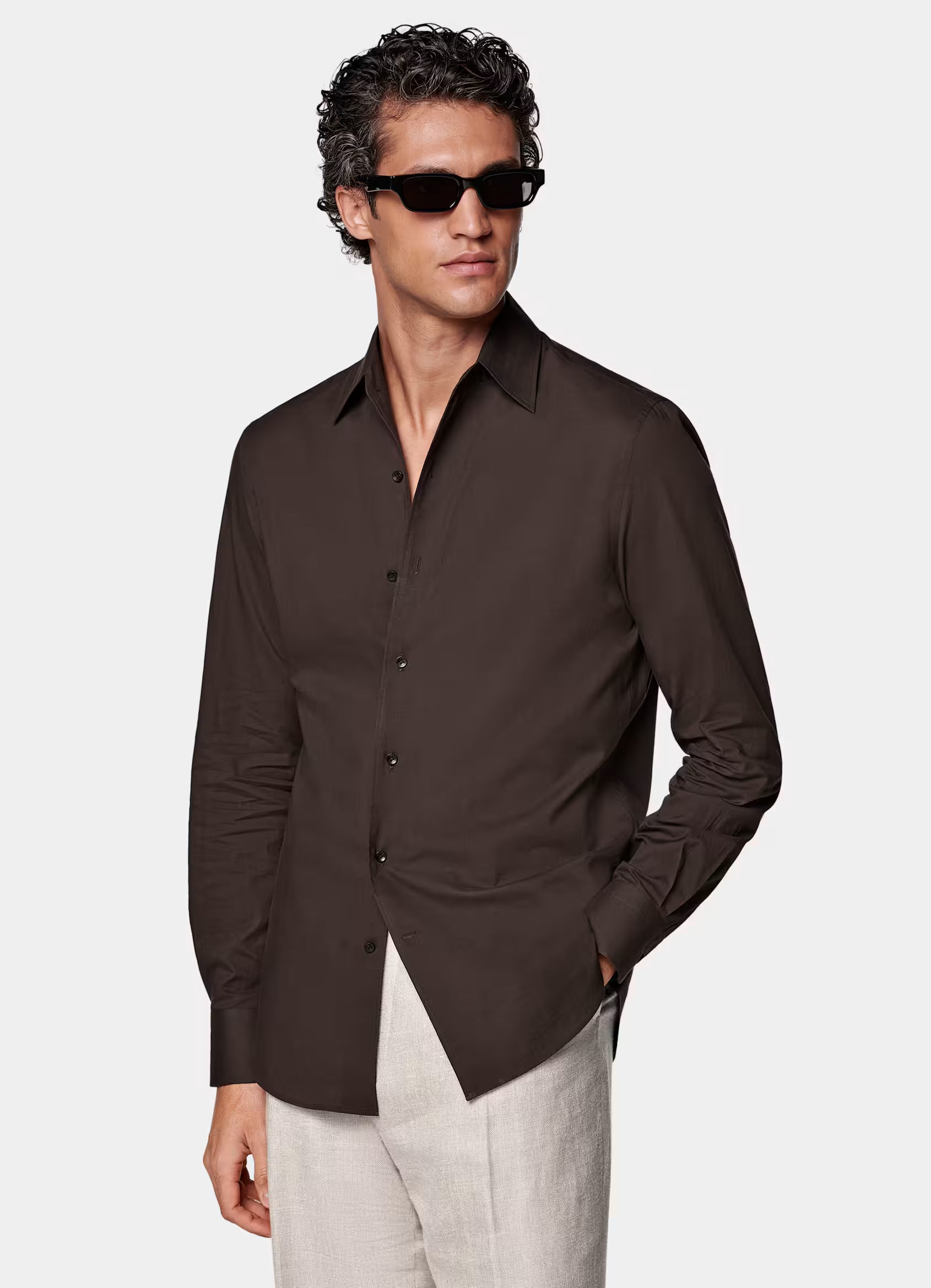 Brown Cotton Shirt