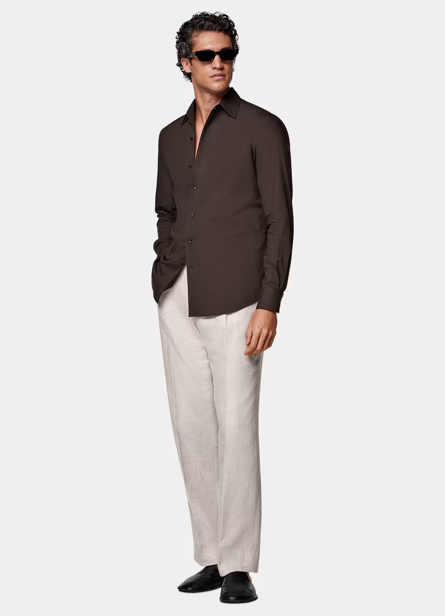 Brown Cotton Shirt