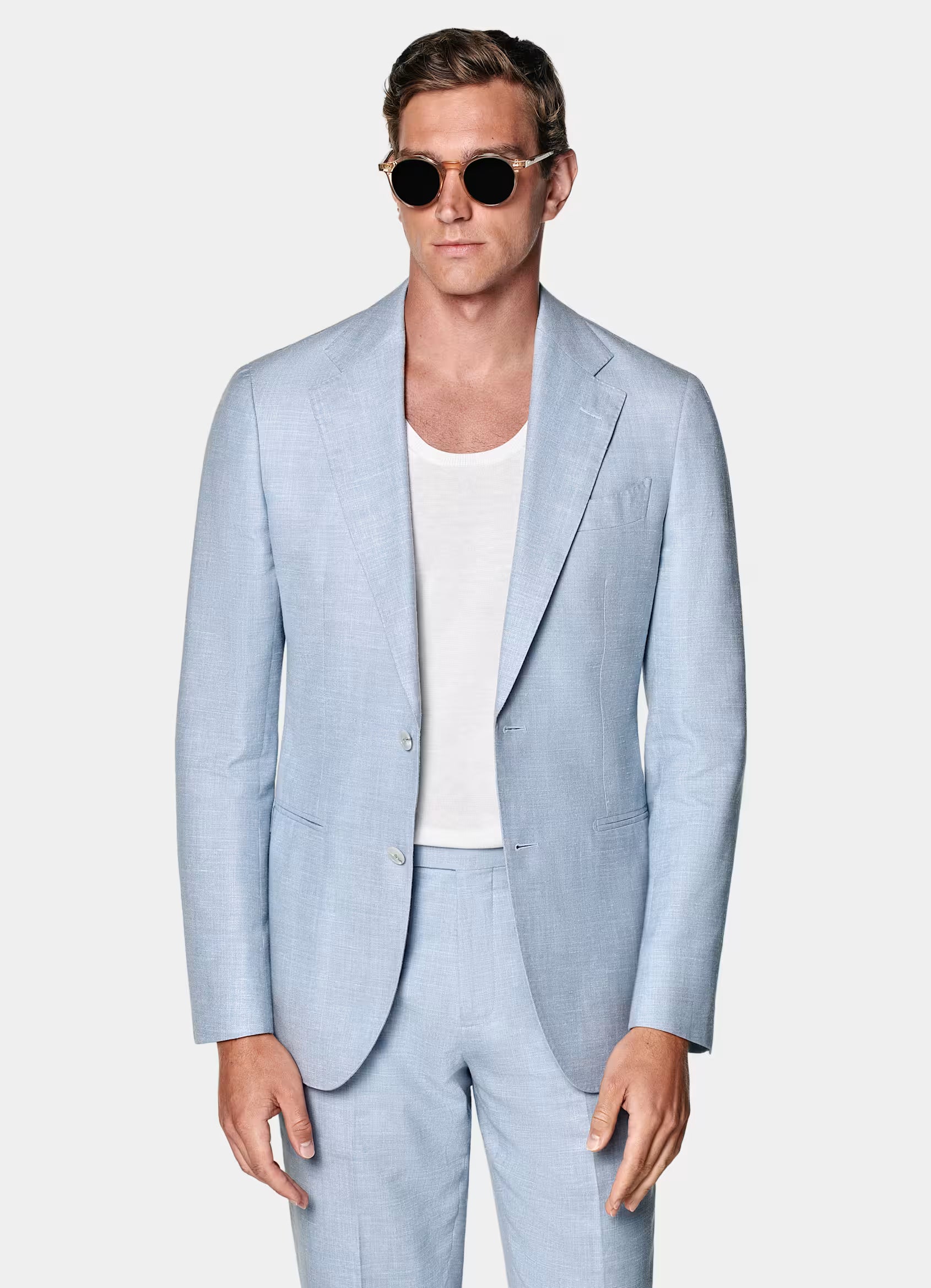 Light Blue Tailored Fit Havana Suit