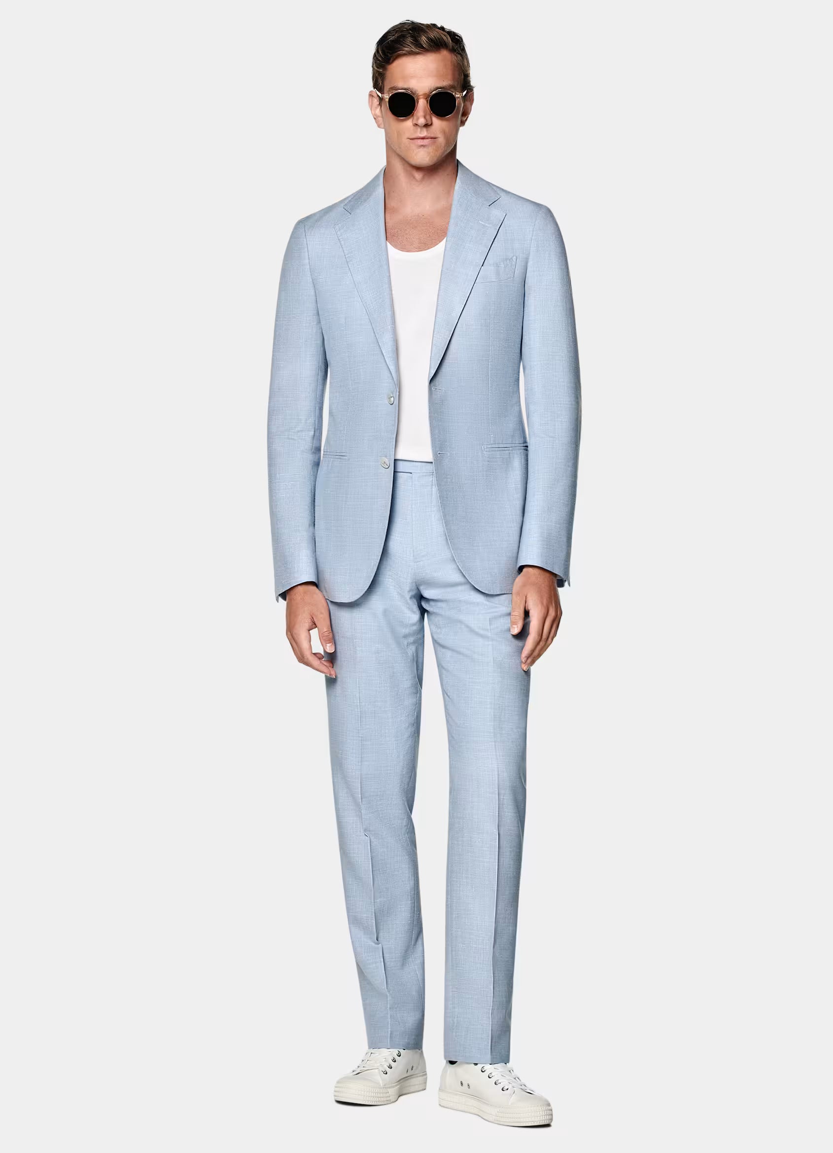 Light Blue Tailored Fit Havana Suit
