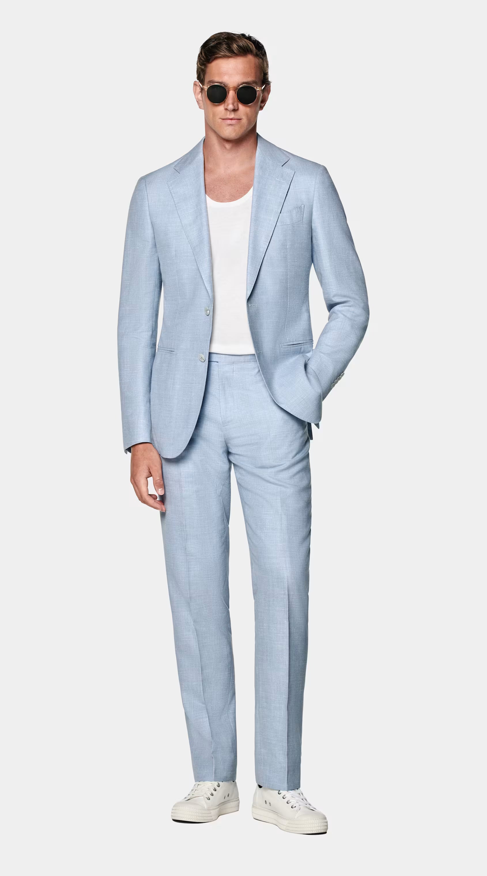 Light Blue Tailored Fit Havana Suit