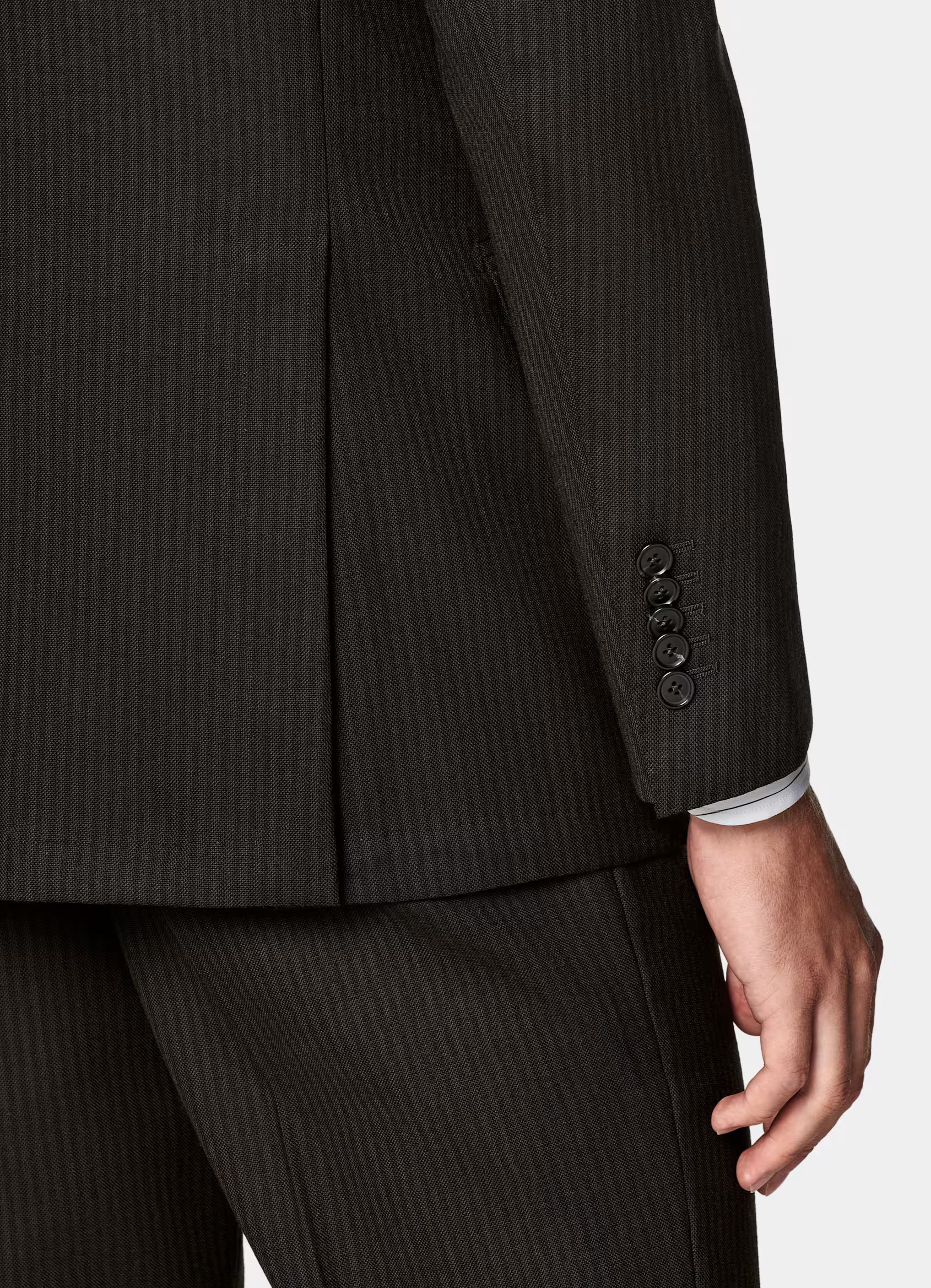 Black Striped Tailored Fit Milano Suit