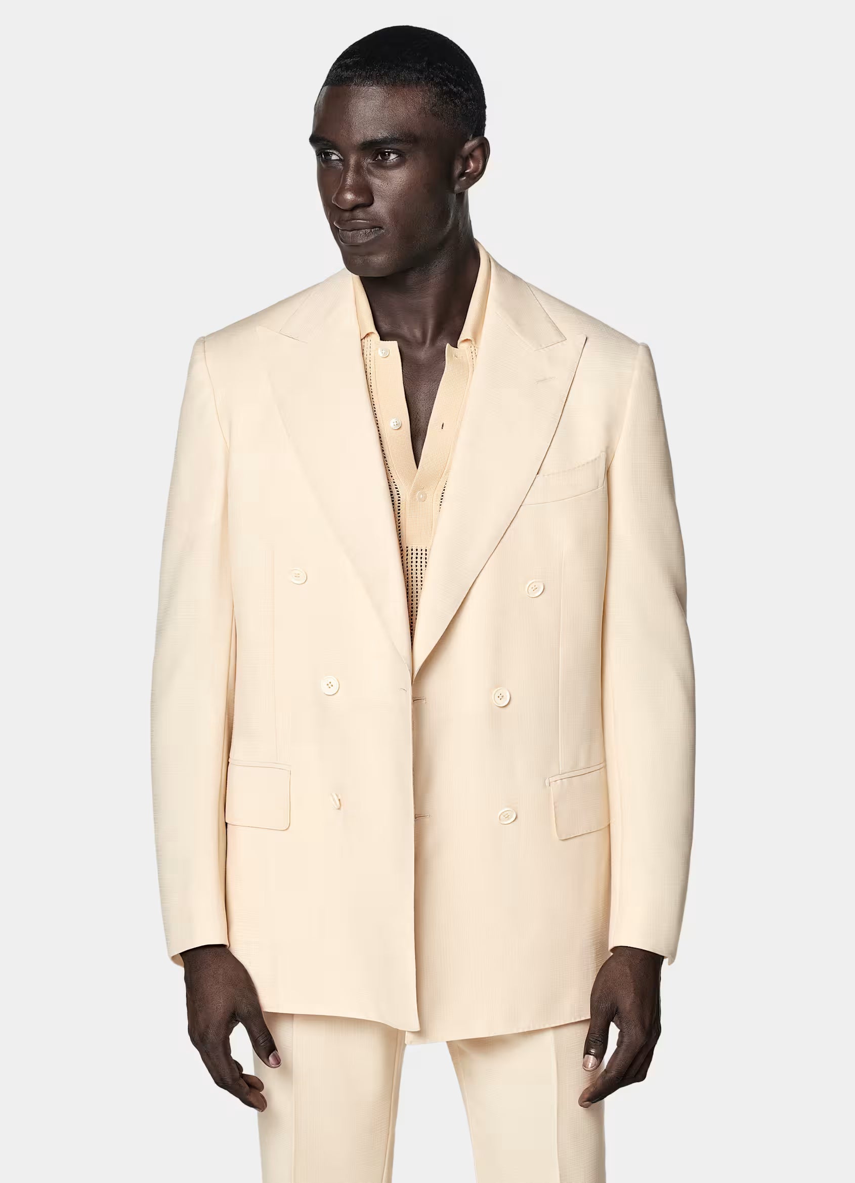 Light Yellow Tailored Fit Milano Suit