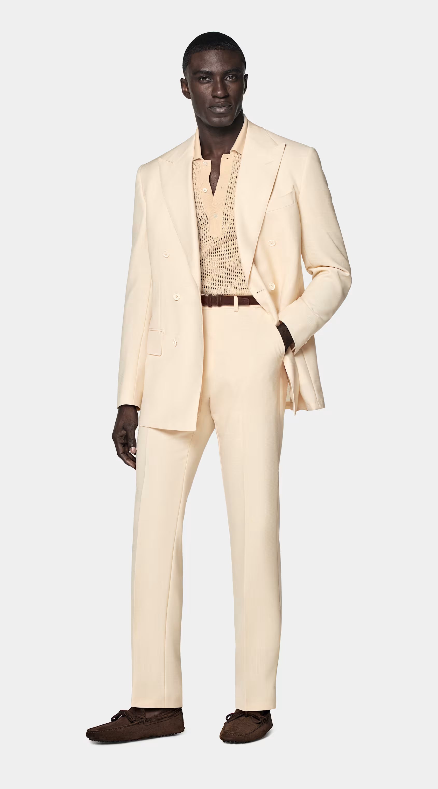 Light Yellow Tailored Fit Milano Suit