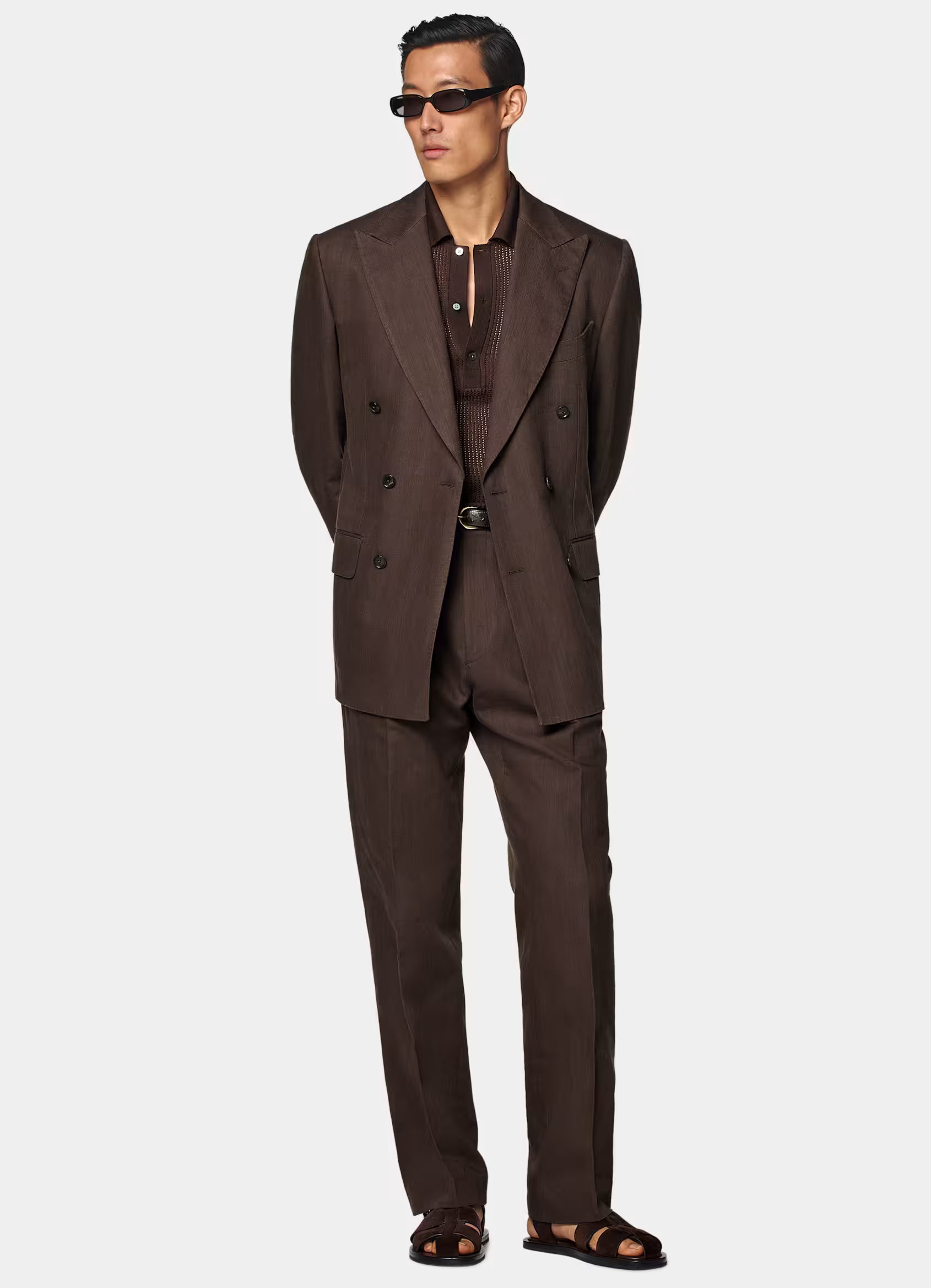 Mid Brown Tailored Fit Milano Suit