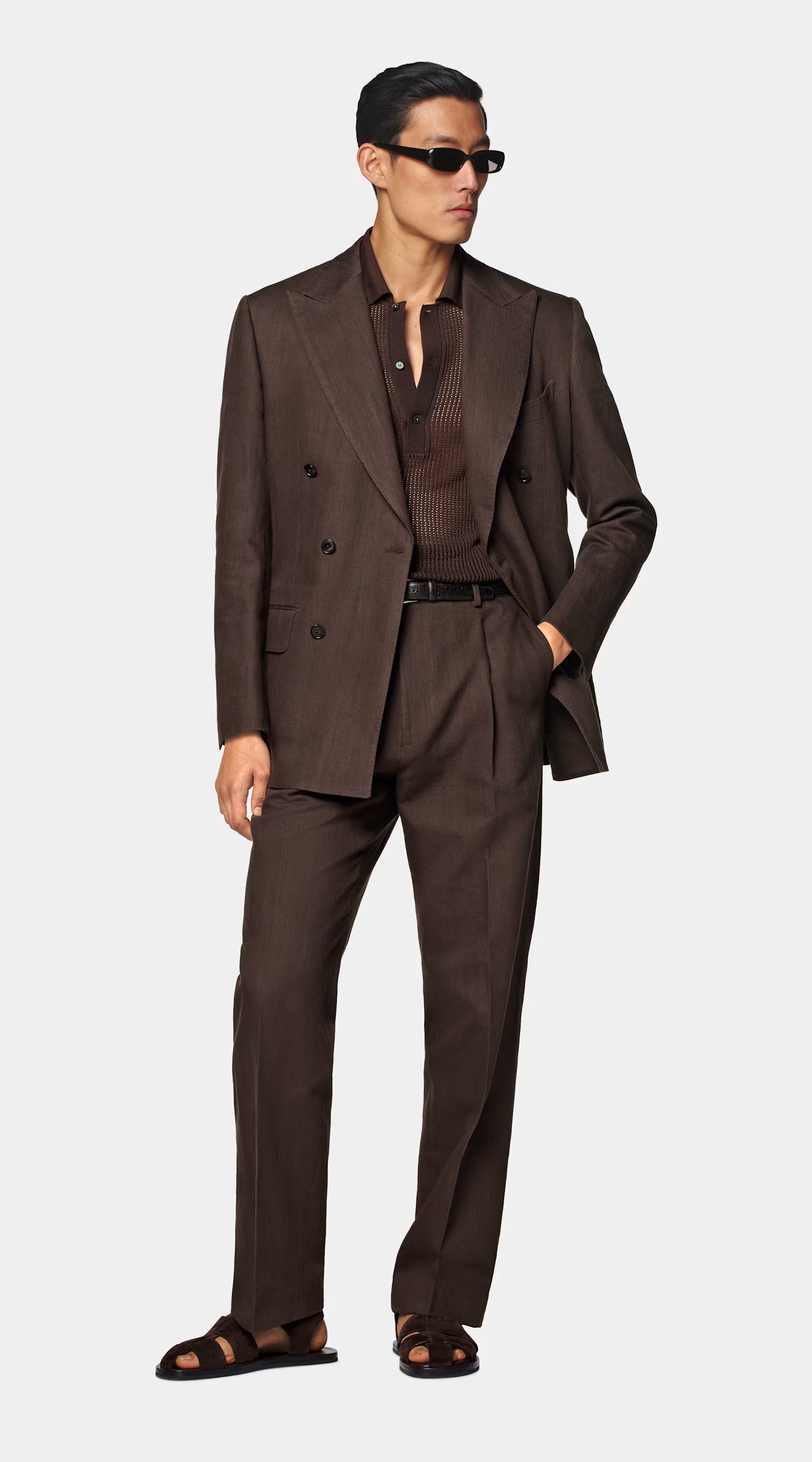 Mid Brown Tailored Fit Milano Suit