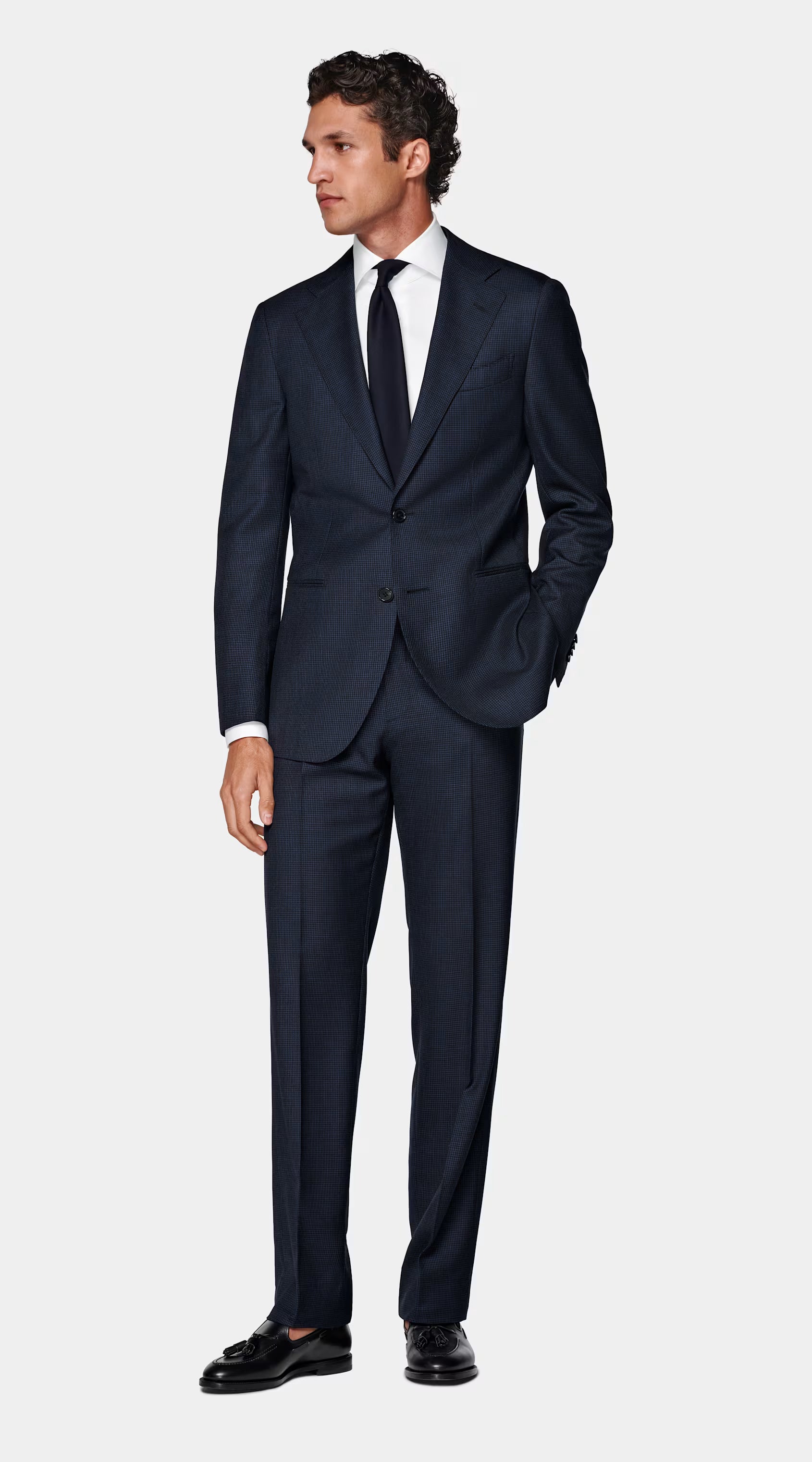 Navy Houndstooth Tailored Fit Havana
