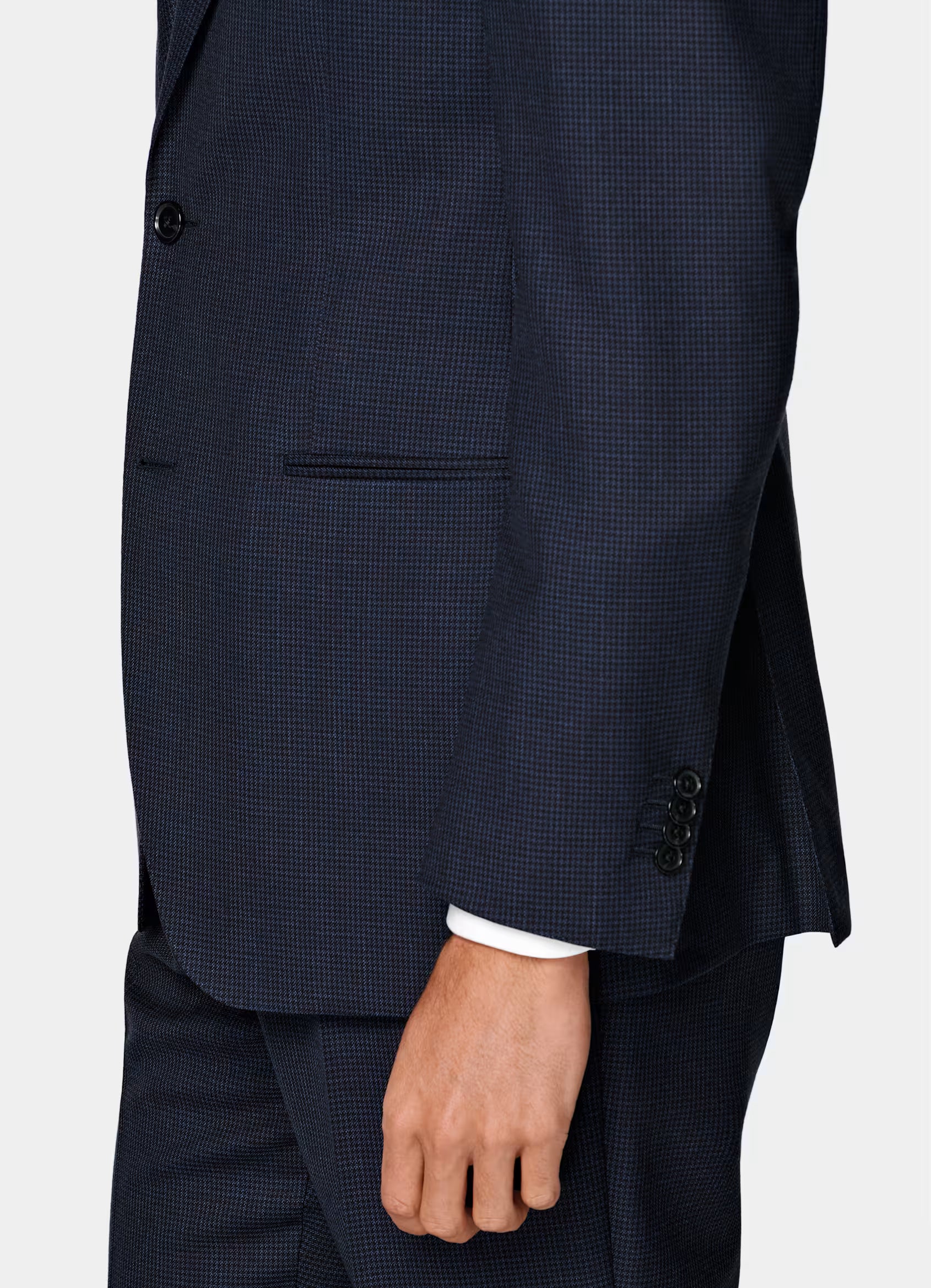 Navy Houndstooth Tailored Fit Havana
