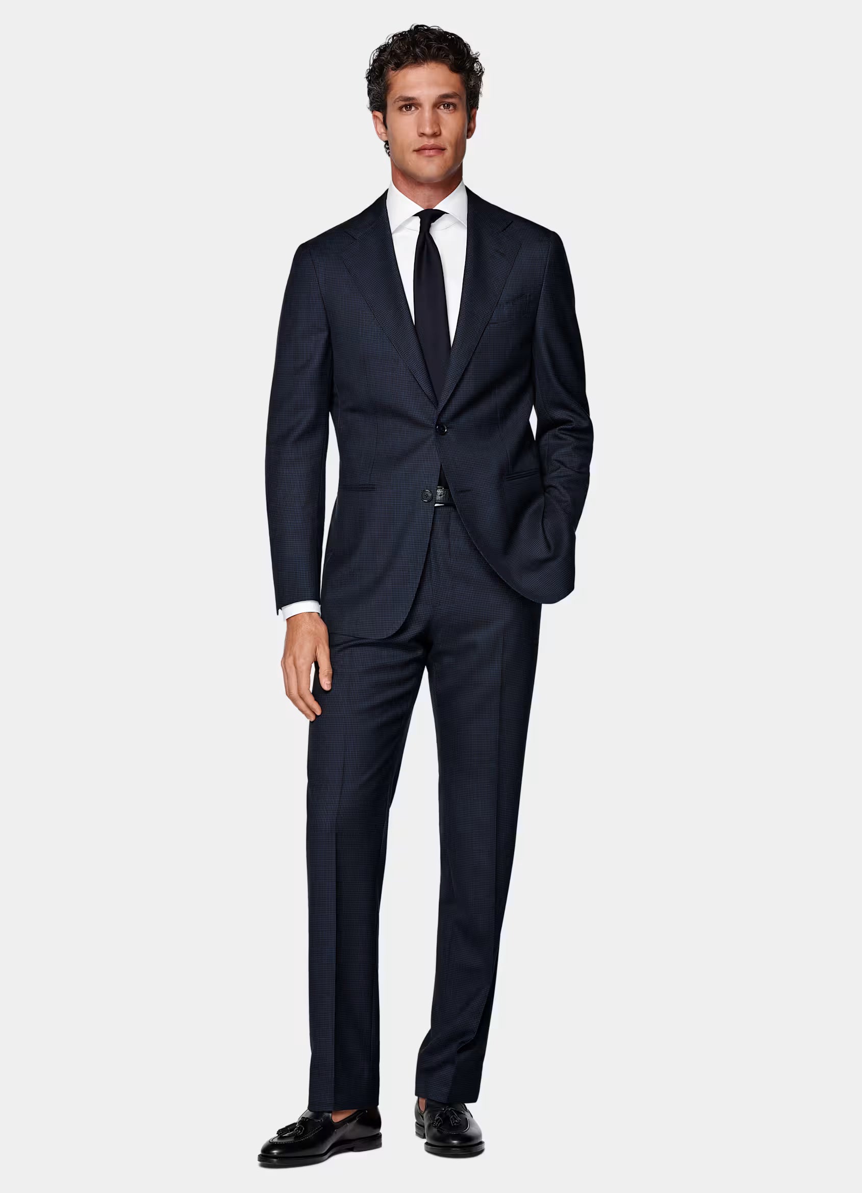 Navy Houndstooth Tailored Fit Havana