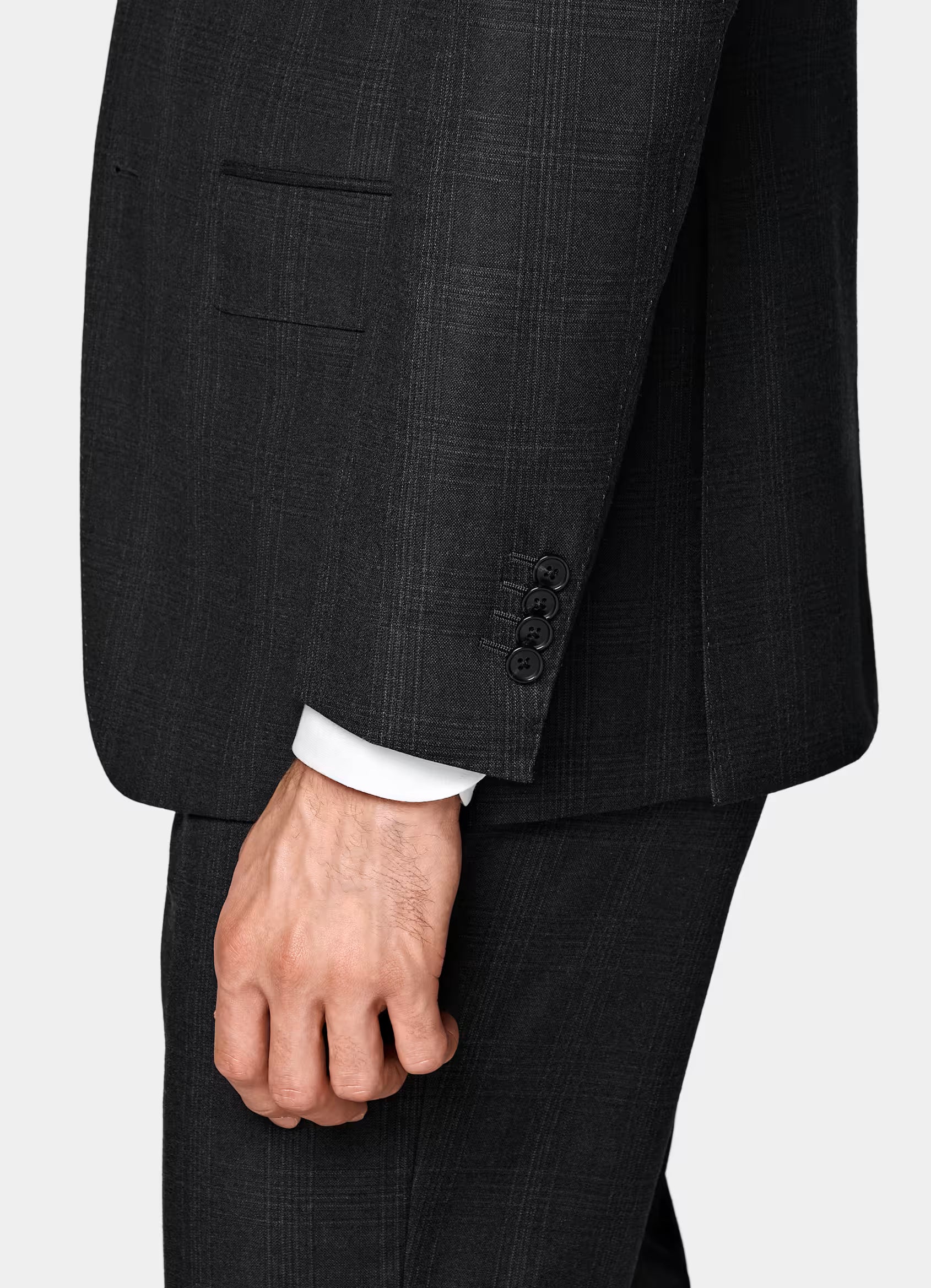 Dark Grey Checked Tailored Fit Havana Suit