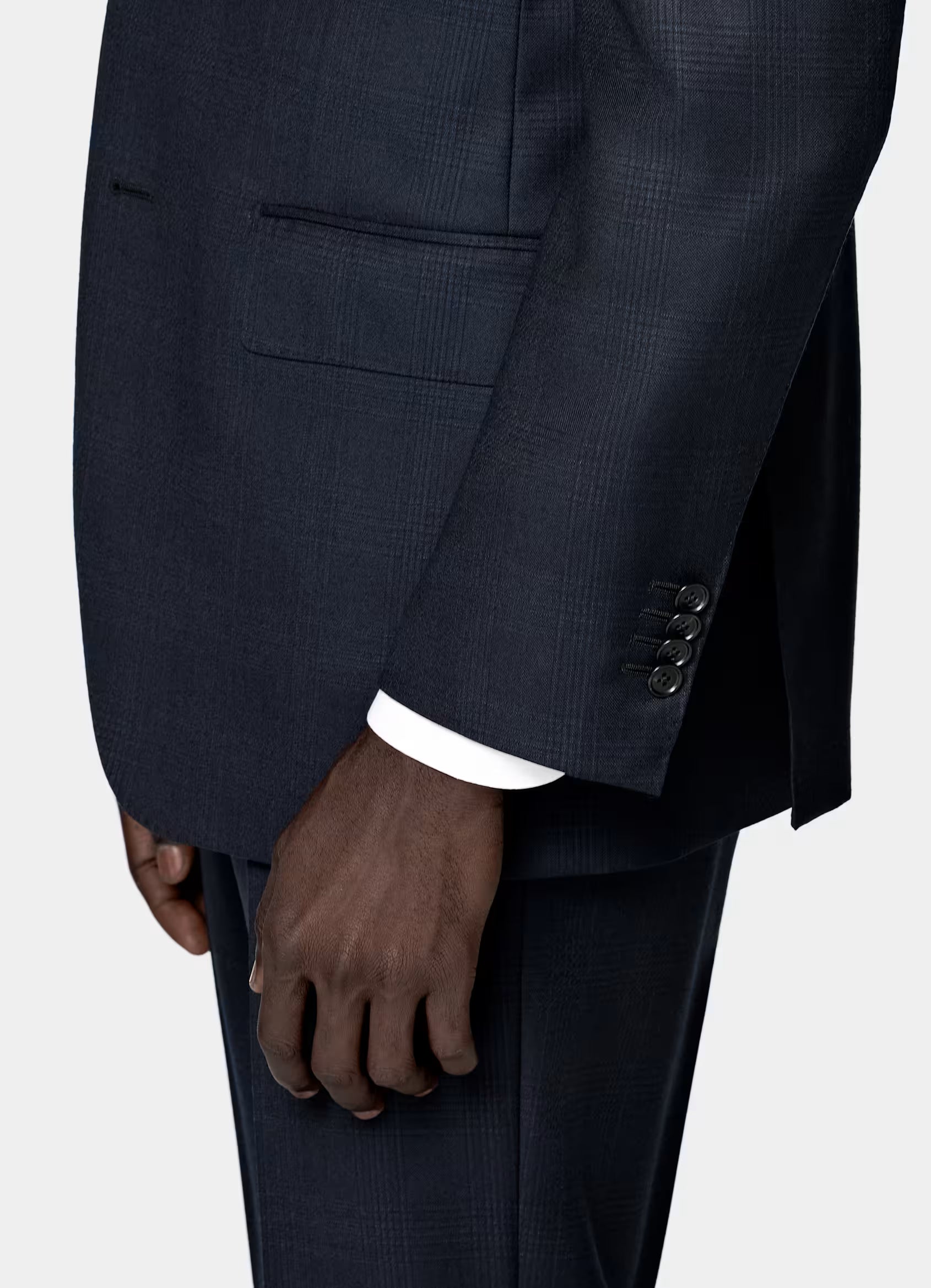 Navy Checked Tailored Fit Havana Suit