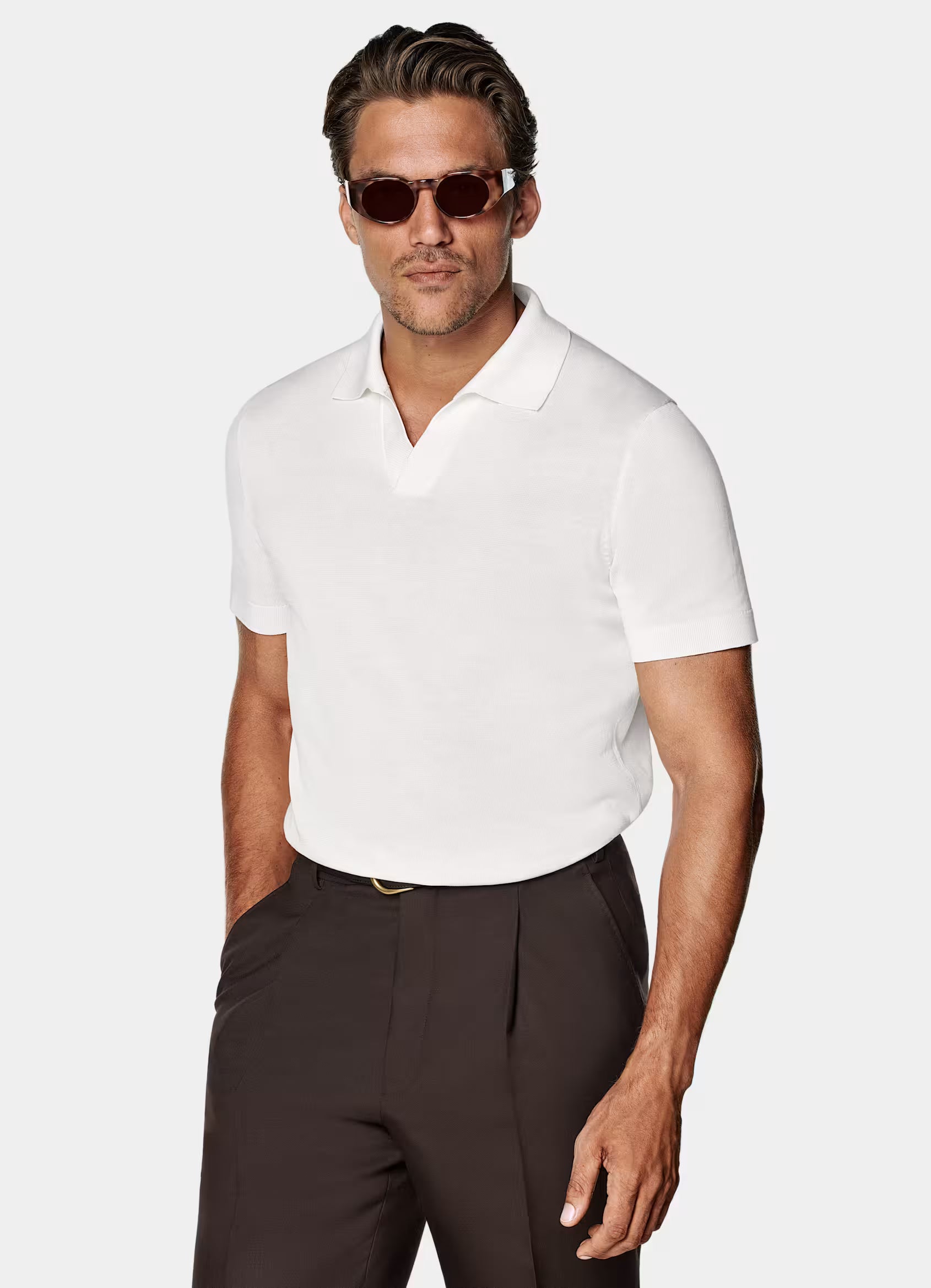 Off-White Buttonless Polo