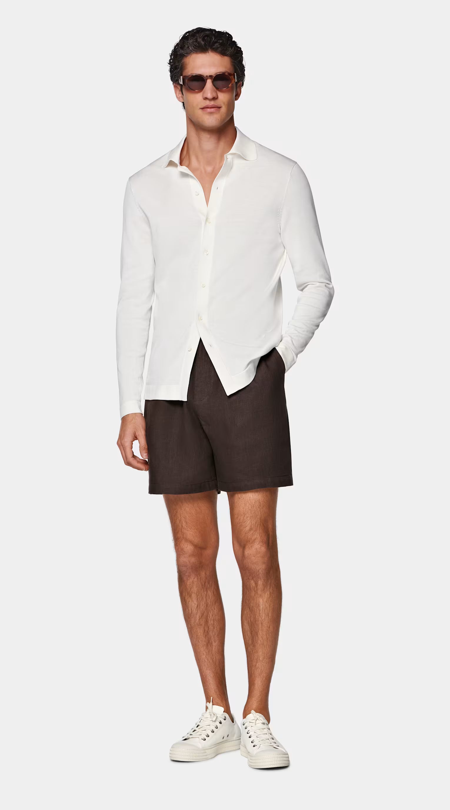 Off-White Long Sleeve Polo Cardigan
