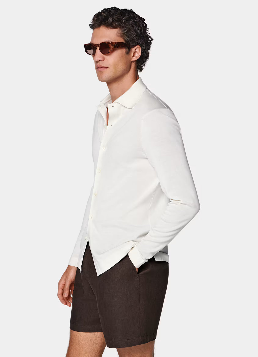 Off-White Long Sleeve Polo Cardigan