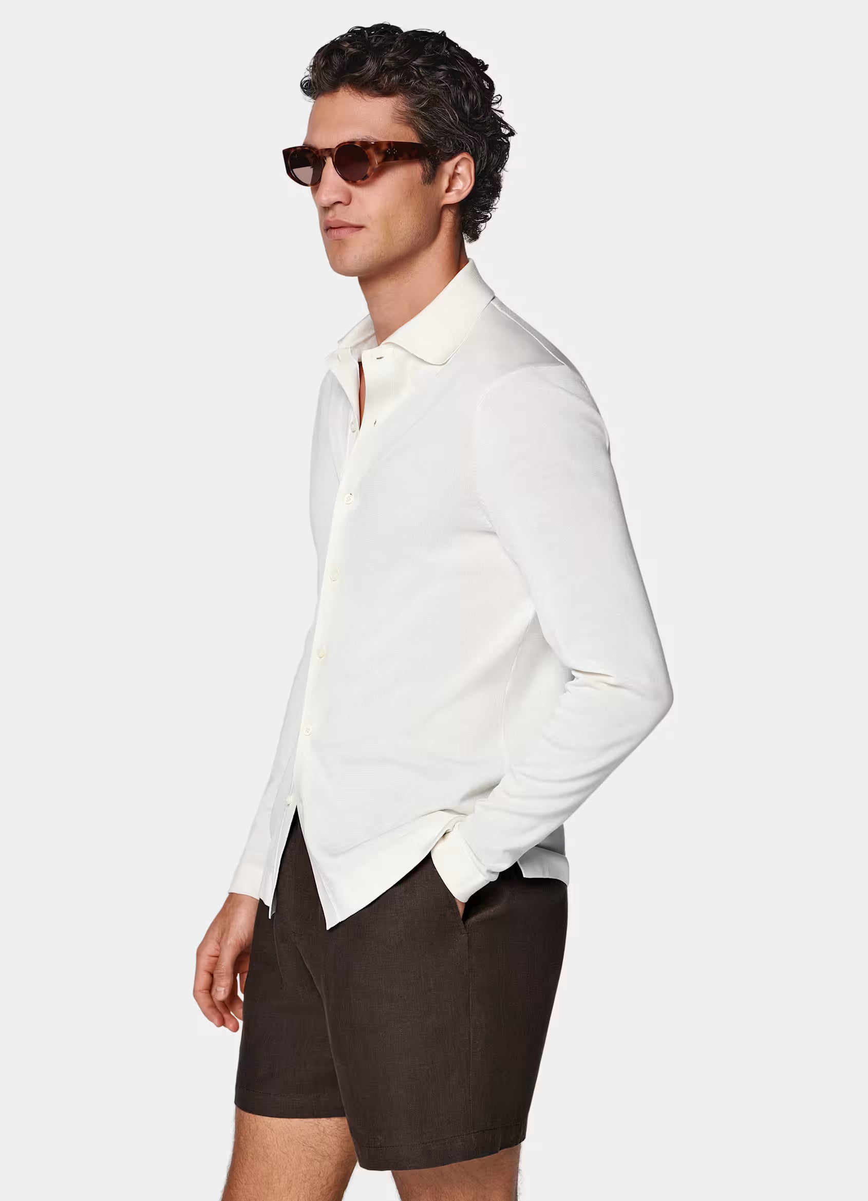 Off-White Long Sleeve Polo Cardigan
