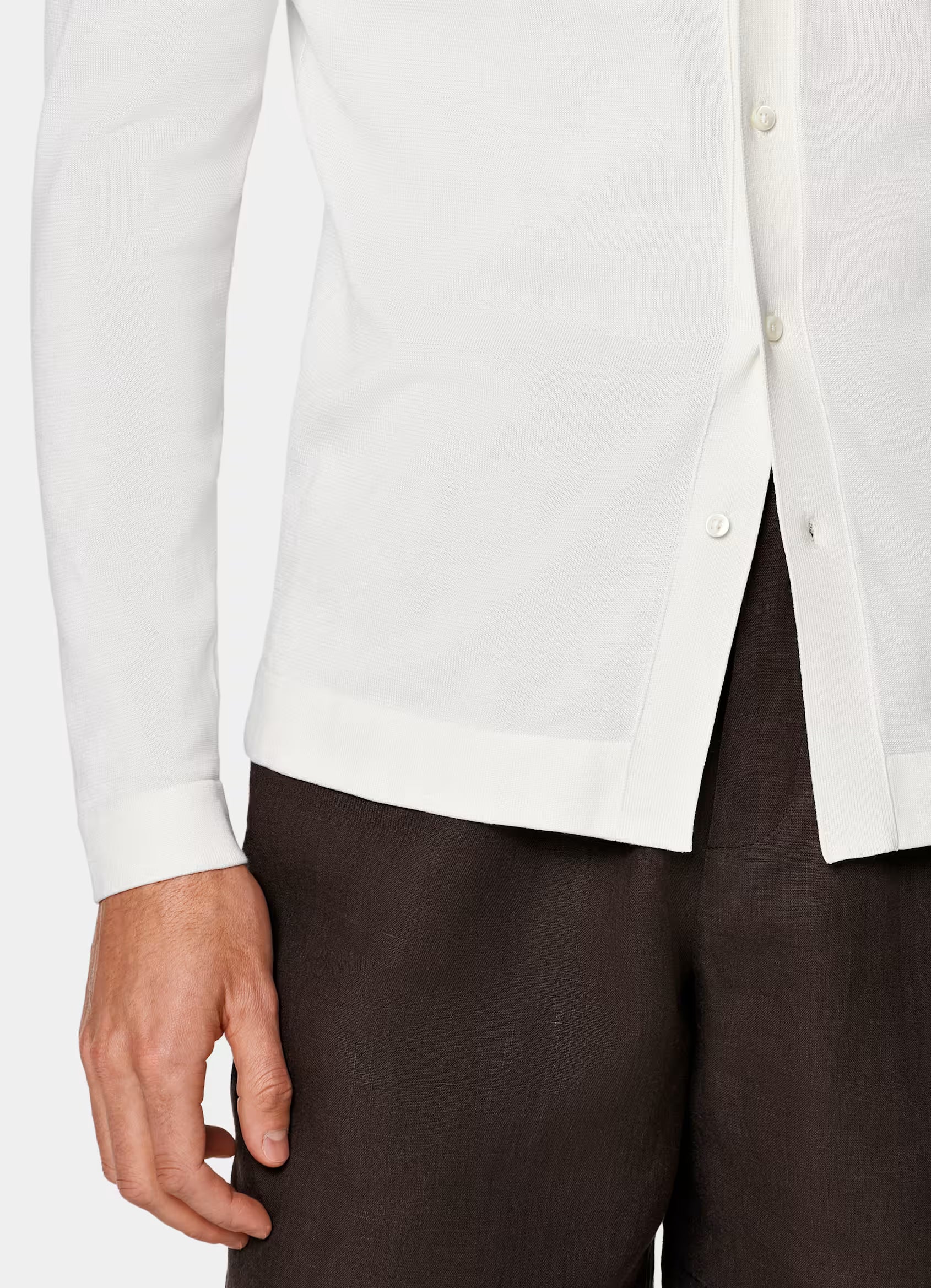 Off-White Long Sleeve Polo Cardigan