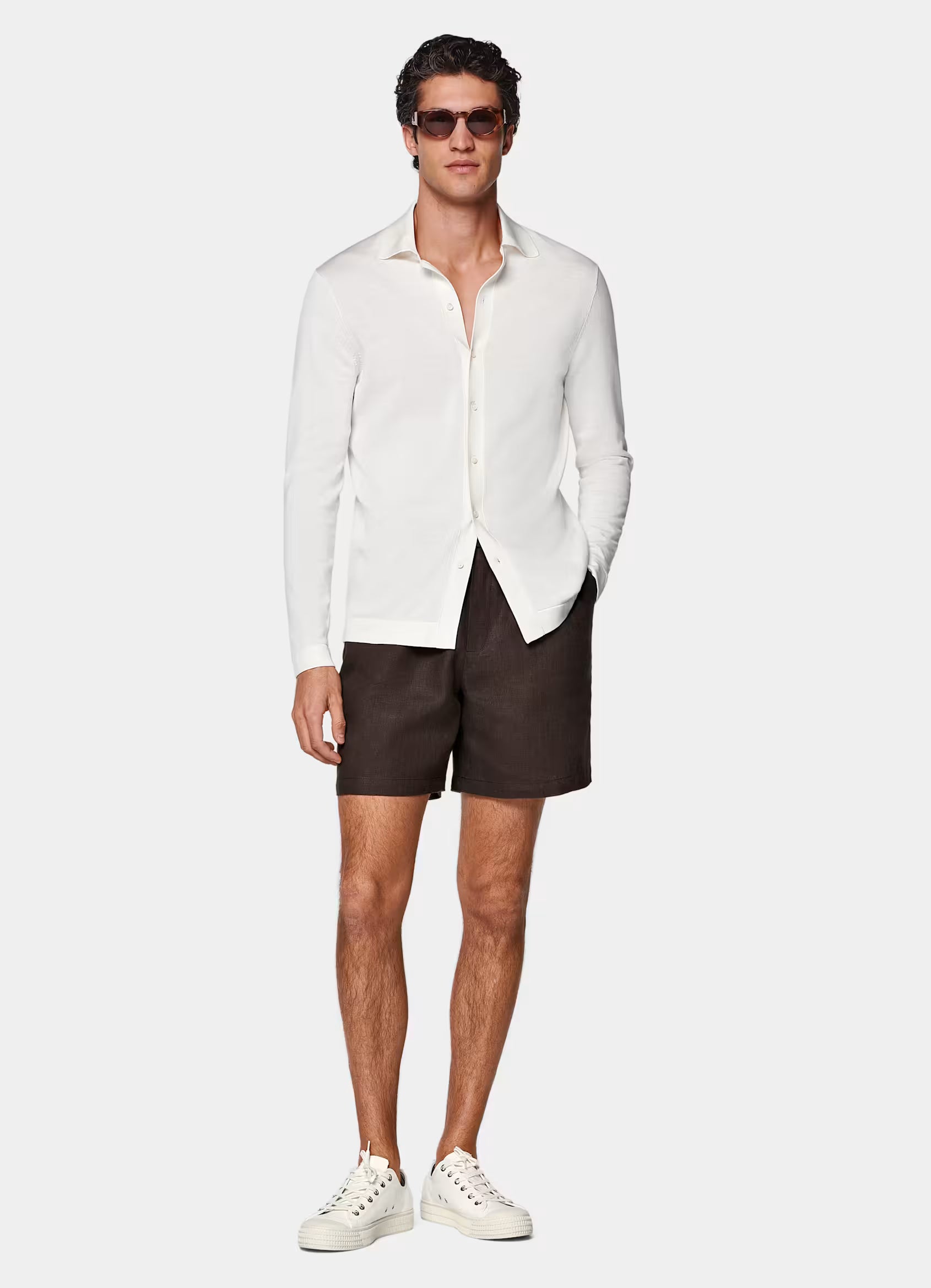 Off-White Long Sleeve Polo Cardigan