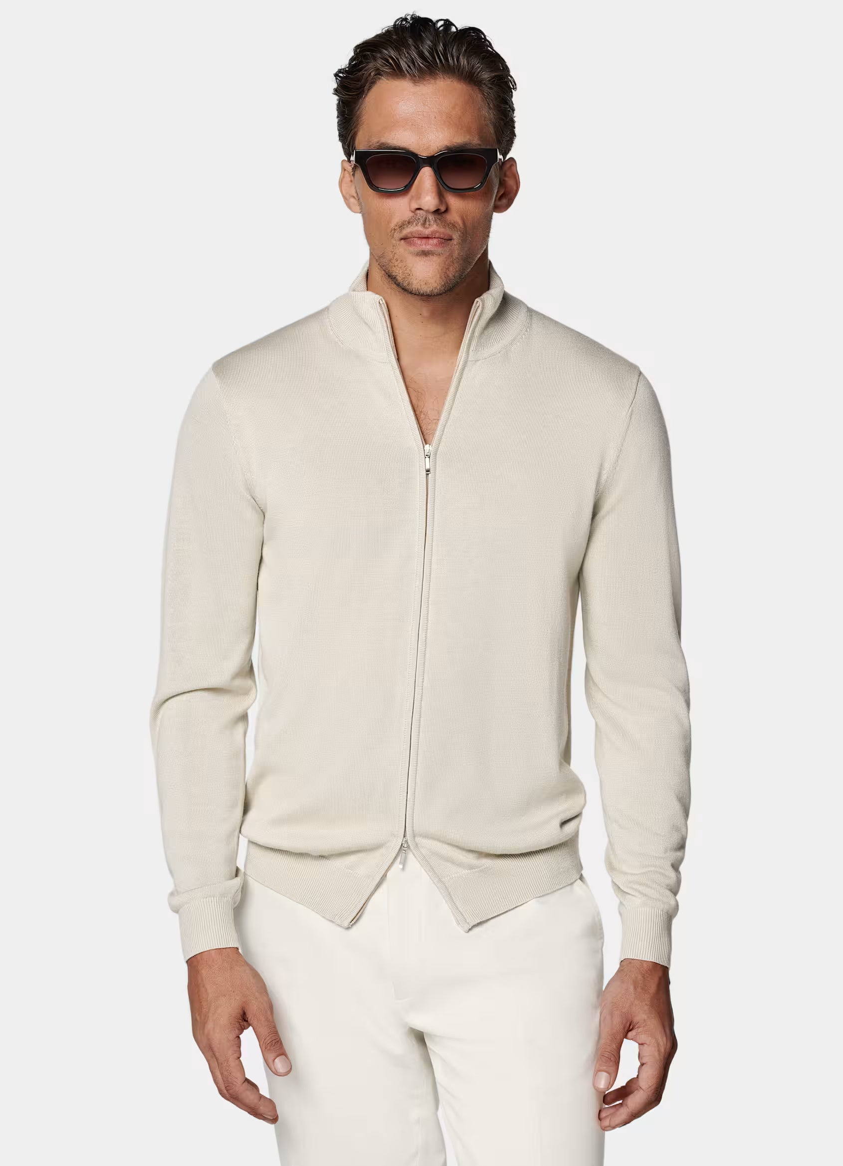 Sand Zip Cardigan
