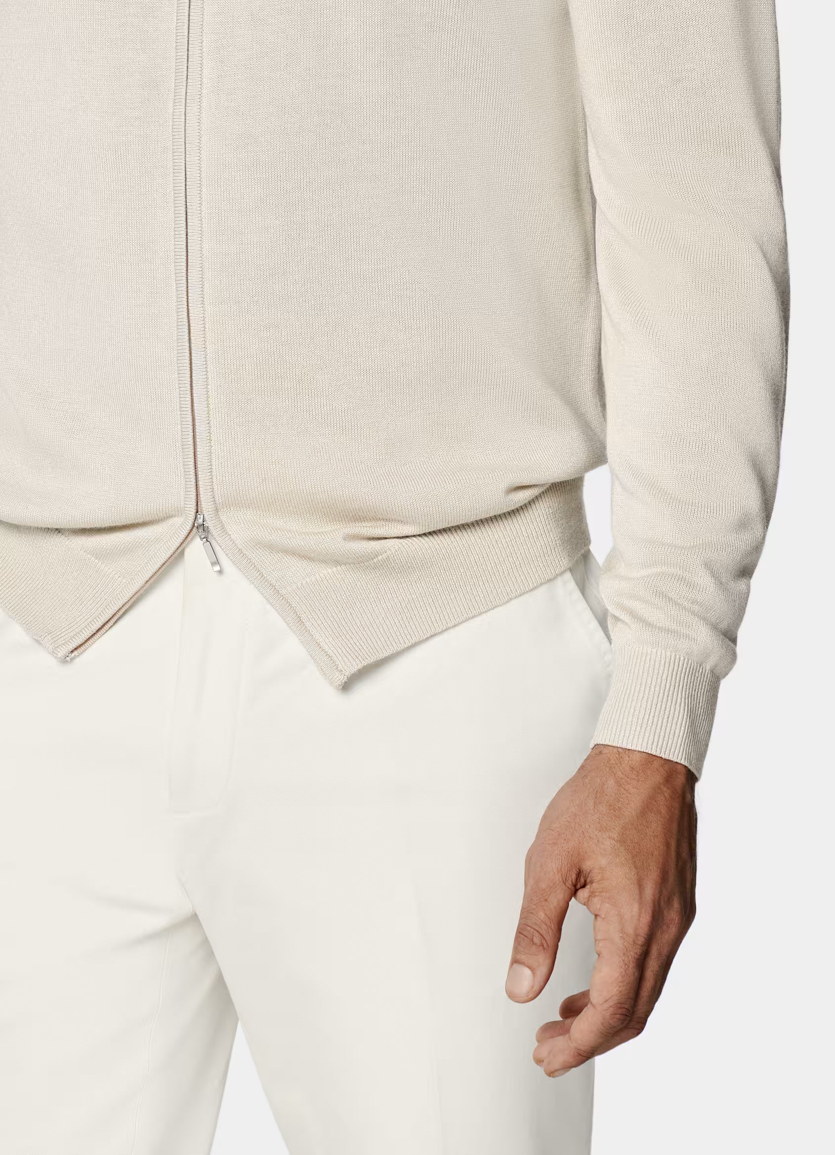 Sand Zip Cardigan