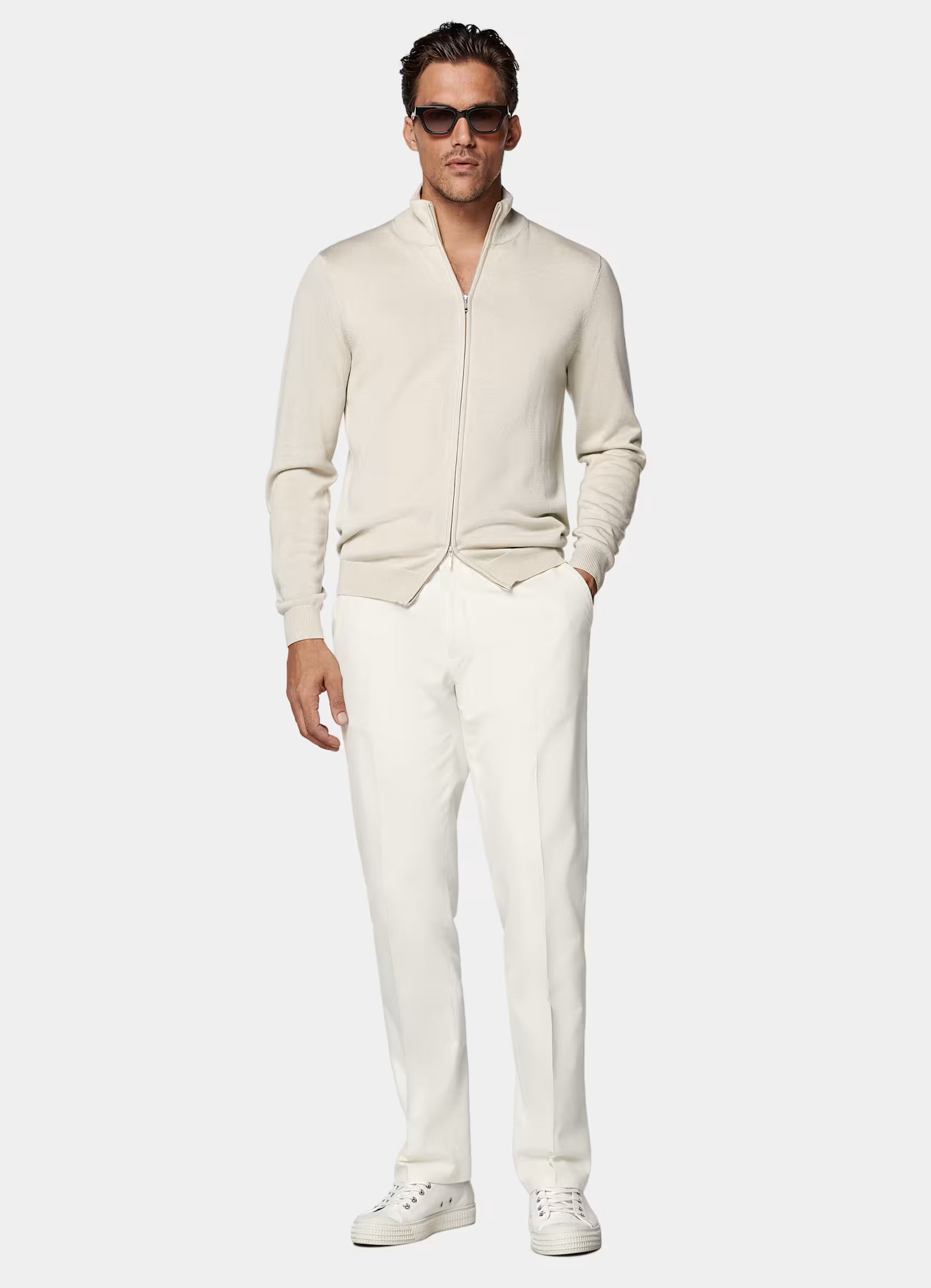 Sand Zip Cardigan