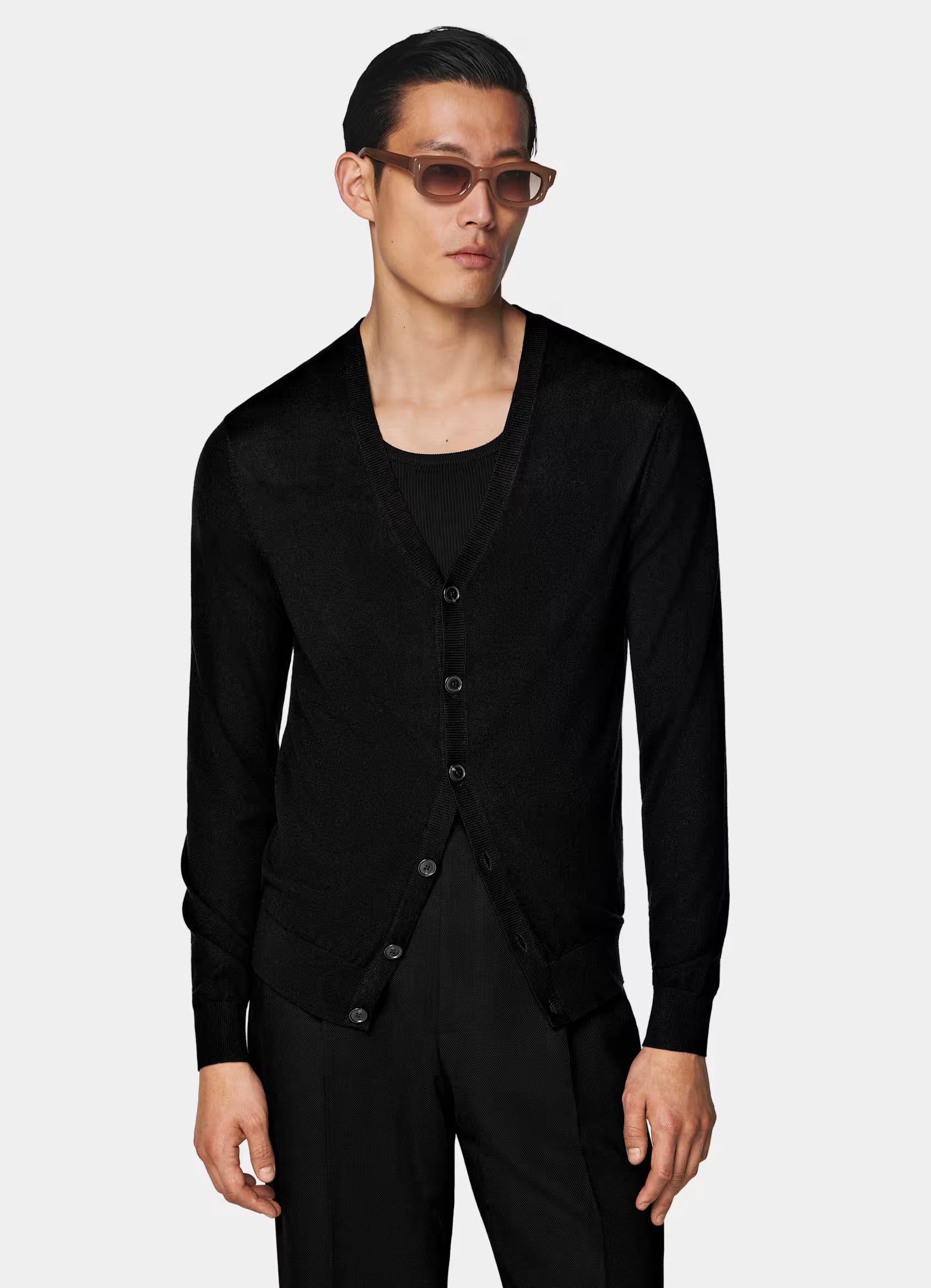 Black V-Neck Cardigan