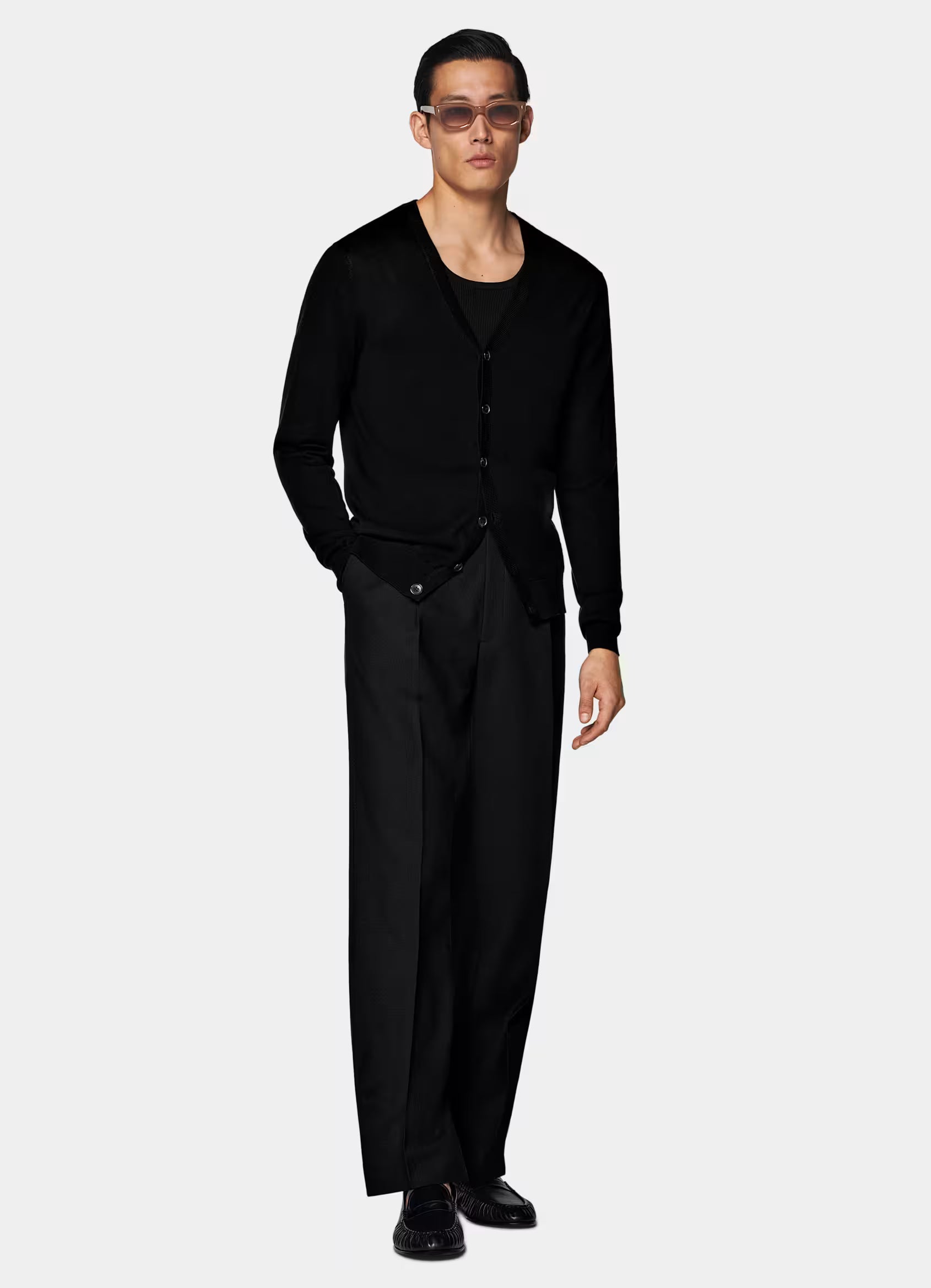Black V-Neck Cardigan