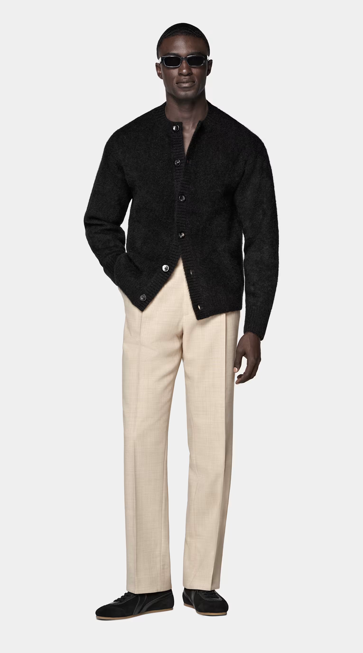 Black Crewneck Cardigan