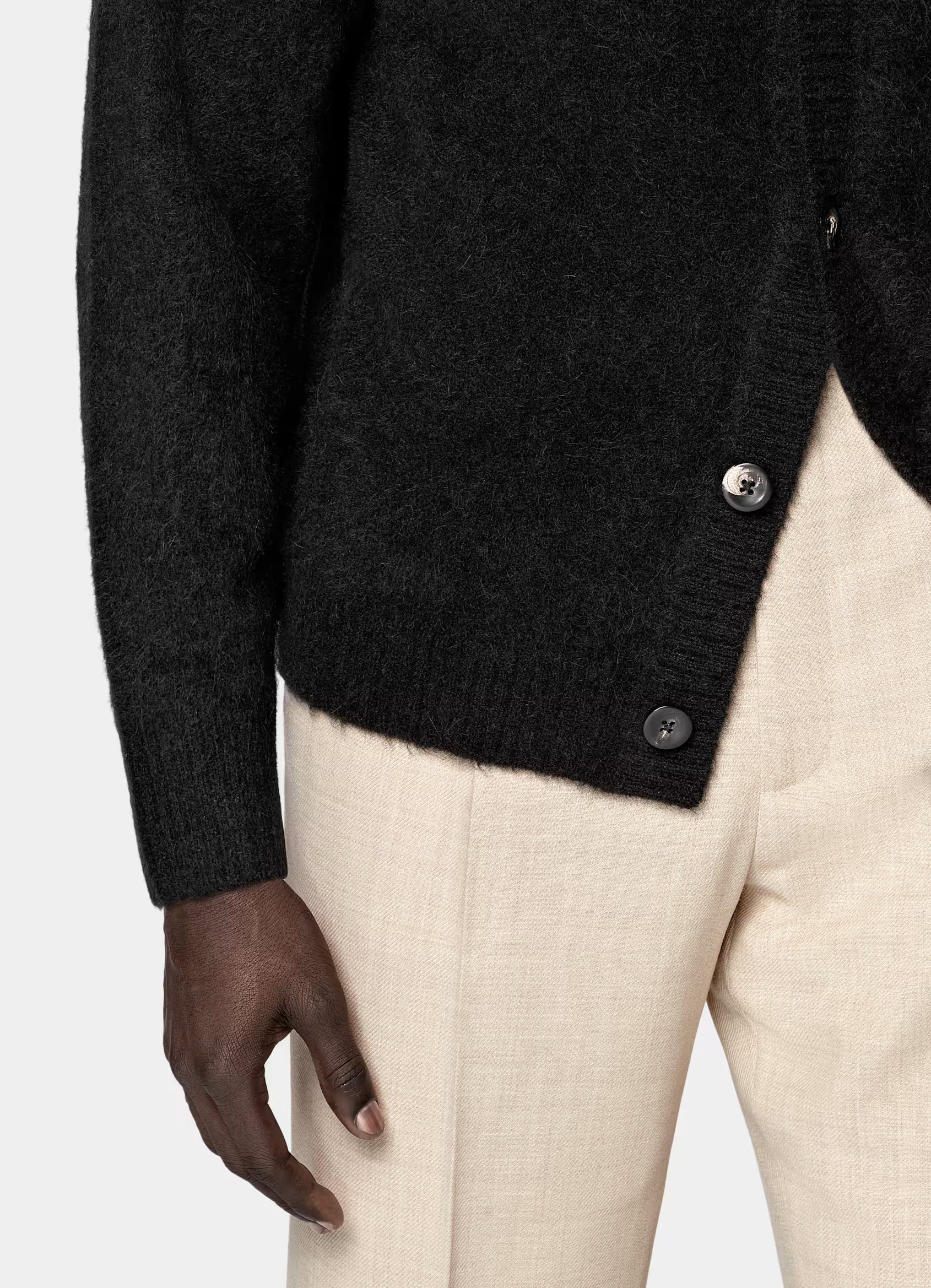Black Crewneck Cardigan